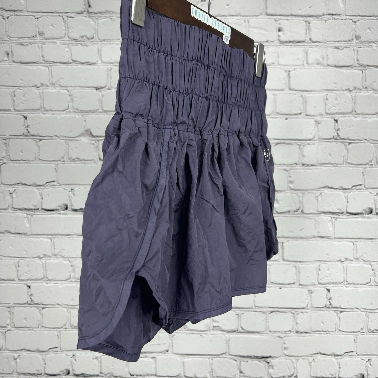 FP Movement Free People Blue Grey High Waisted Running Shorts Activewear Small S