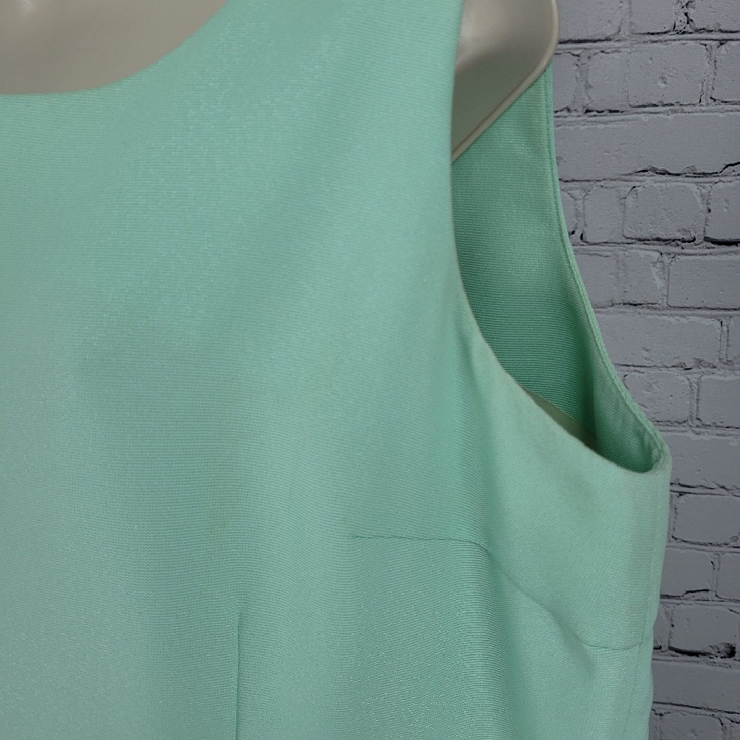 VTG Donna Vinci Green Beaded Embroidered Sleeveless Sheath Lined Long Dress 18