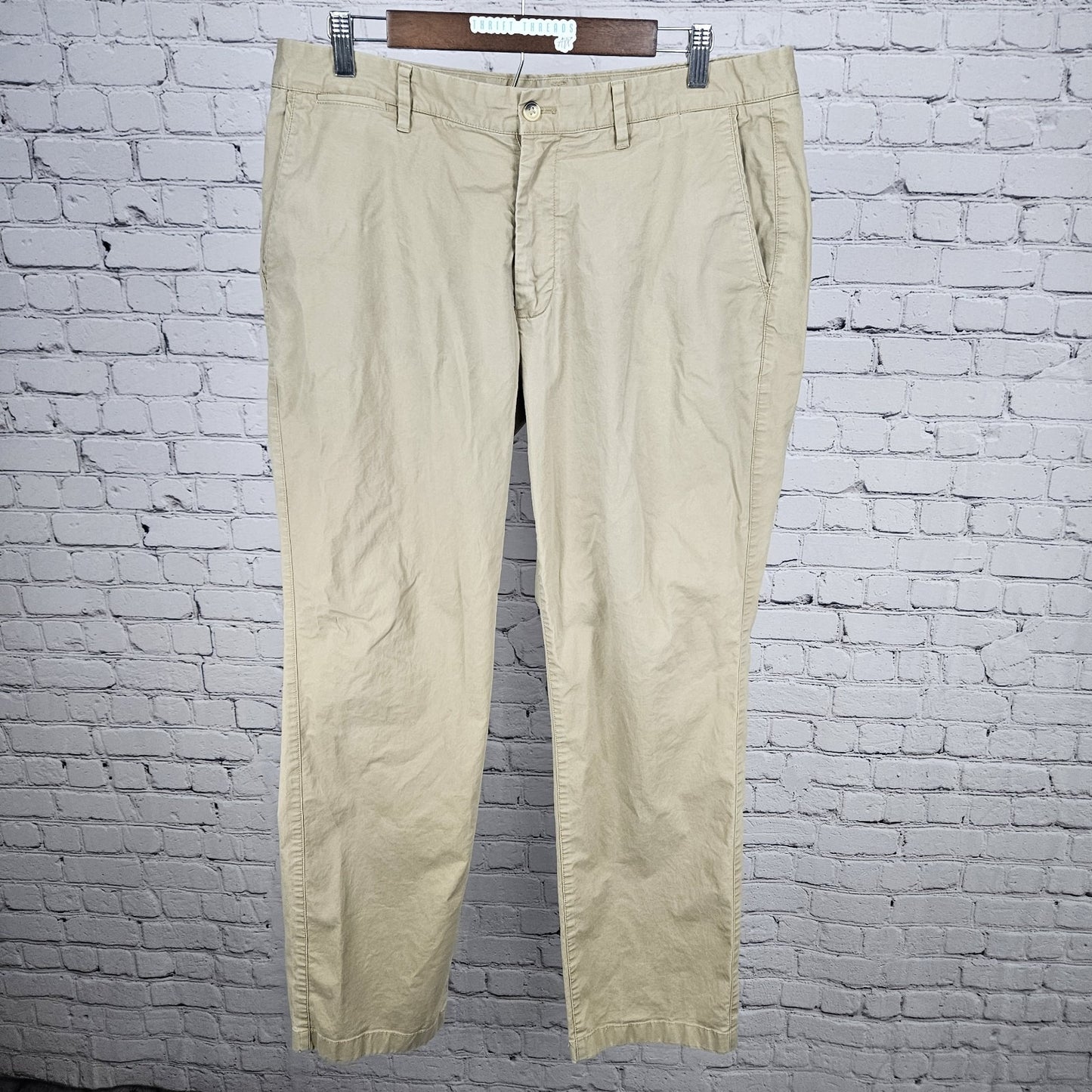 Bonobos Tan Cotton Blend Straight Leg Lightweight Casual Chino Pants 35x32