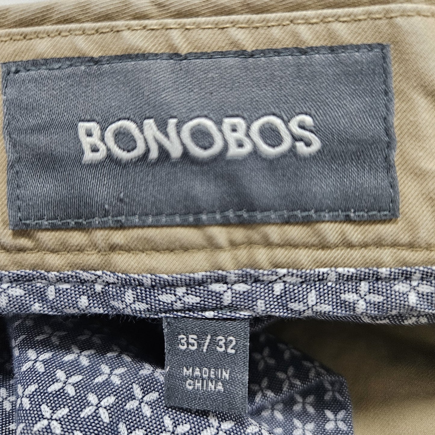Bonobos Tan Cotton Blend Straight Leg Lightweight Casual Chino Pants 35x32