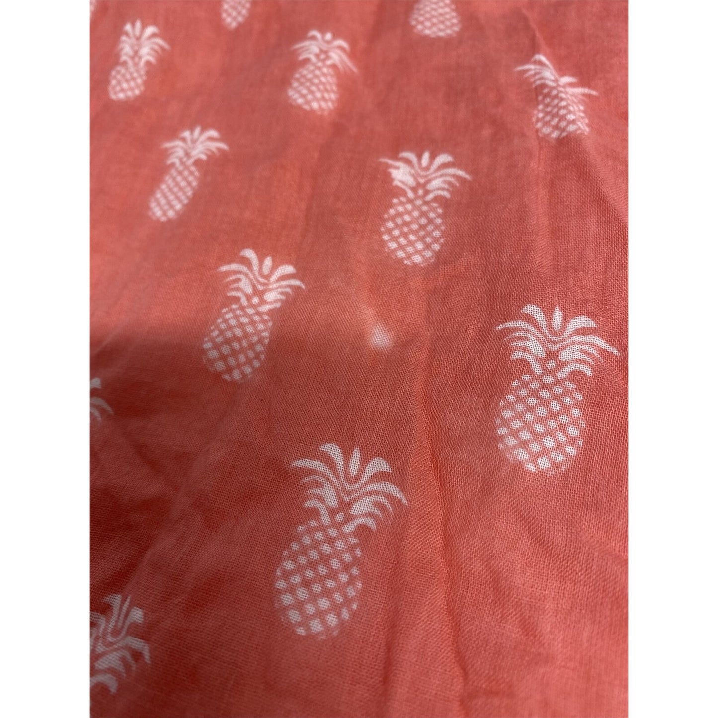 Anthropologie Z&L Pink Pineapple Lightweight Tassled Kaftan Style Tunic S