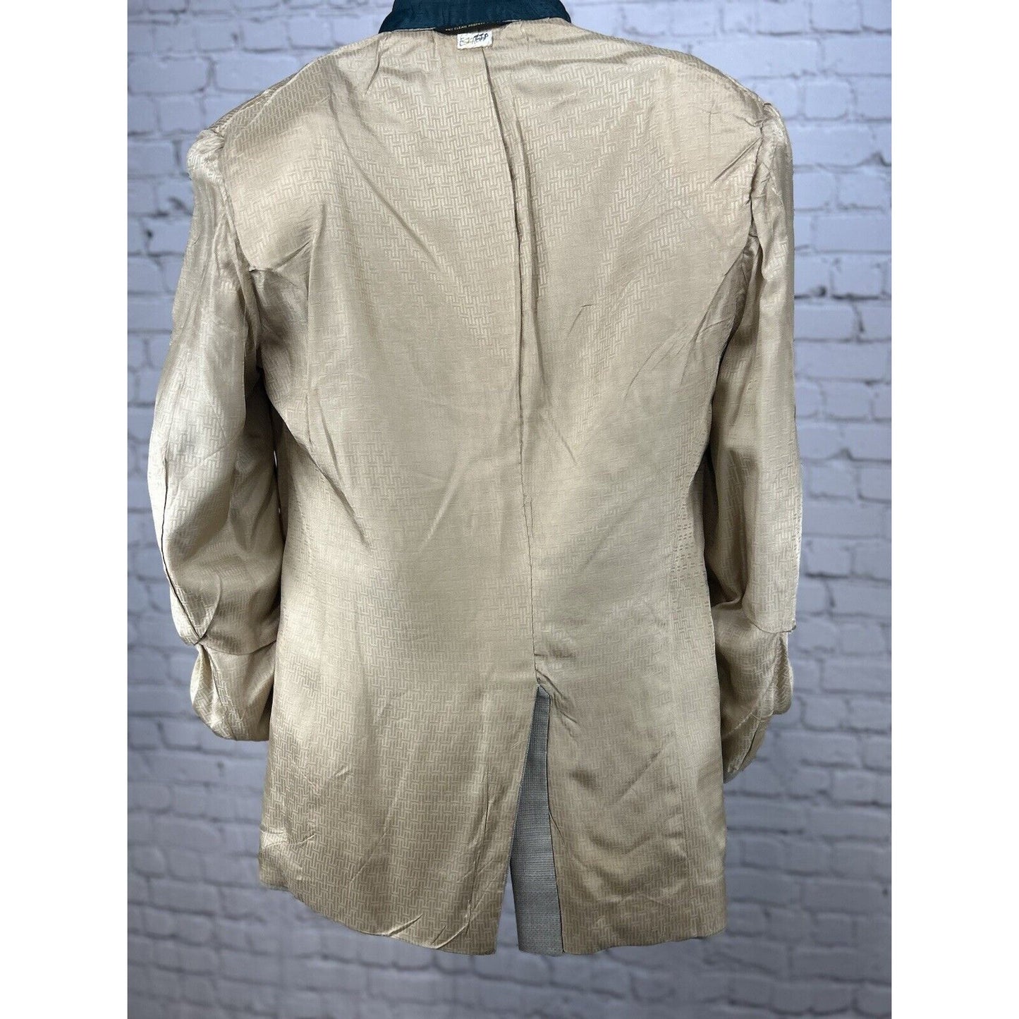 VTG Hurwitz 2 Button Single Vent Green Collar Textured Silk Mens Jacket Size 39