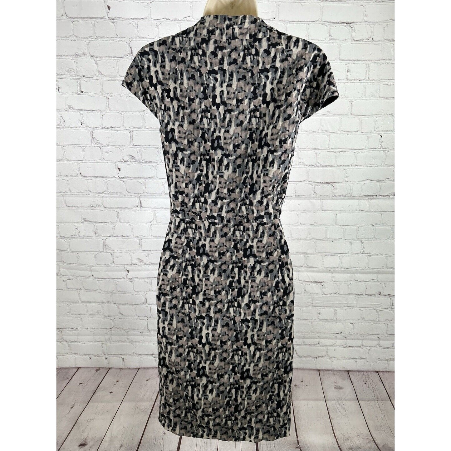 Ann Taylor Silk Blend Multicolored Cap Sleeve Lined Shift Dress Women’s Size 8