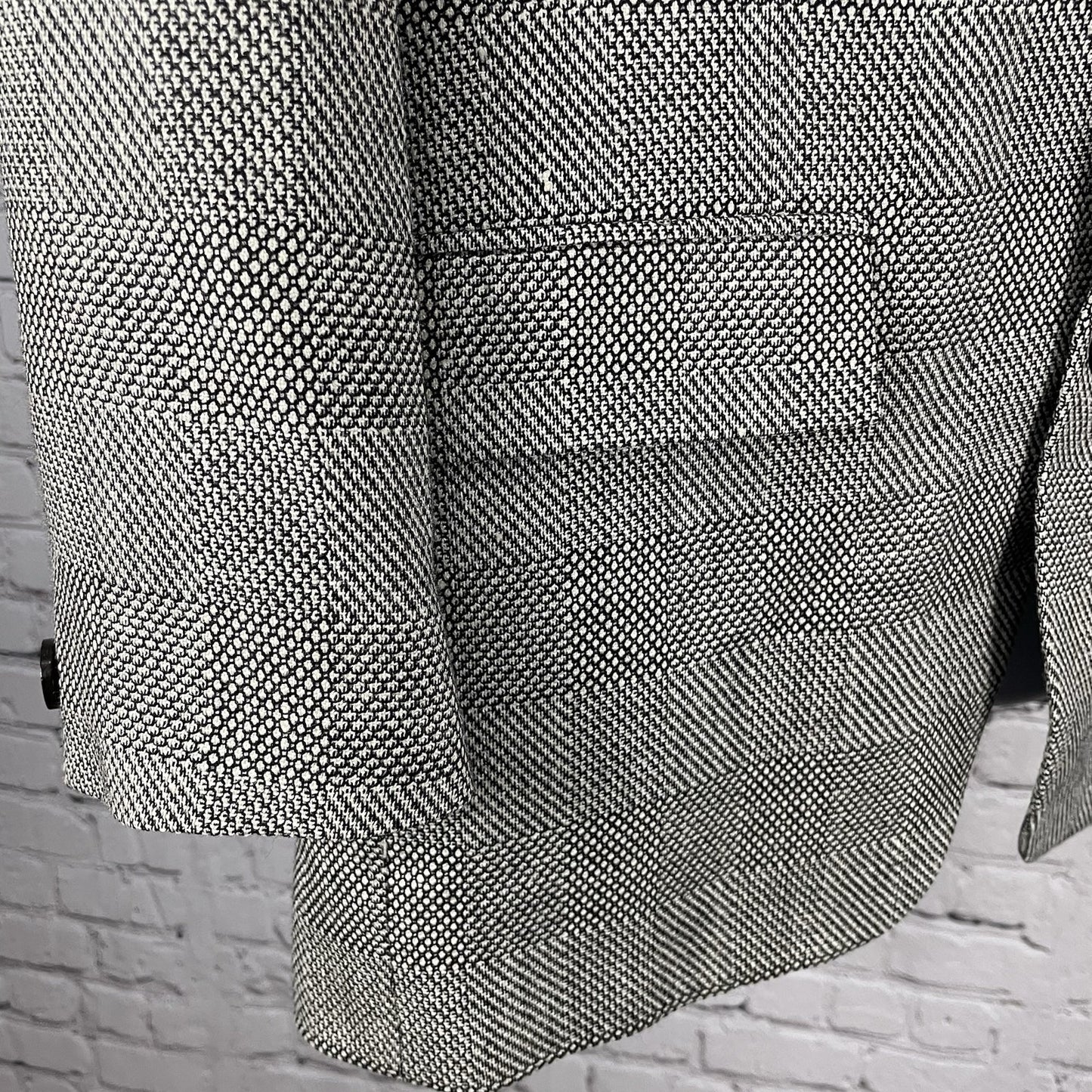Louis Roth Ivory & Black Check Knit 2 Button Blazer Sport Coat USA Made Size 38R