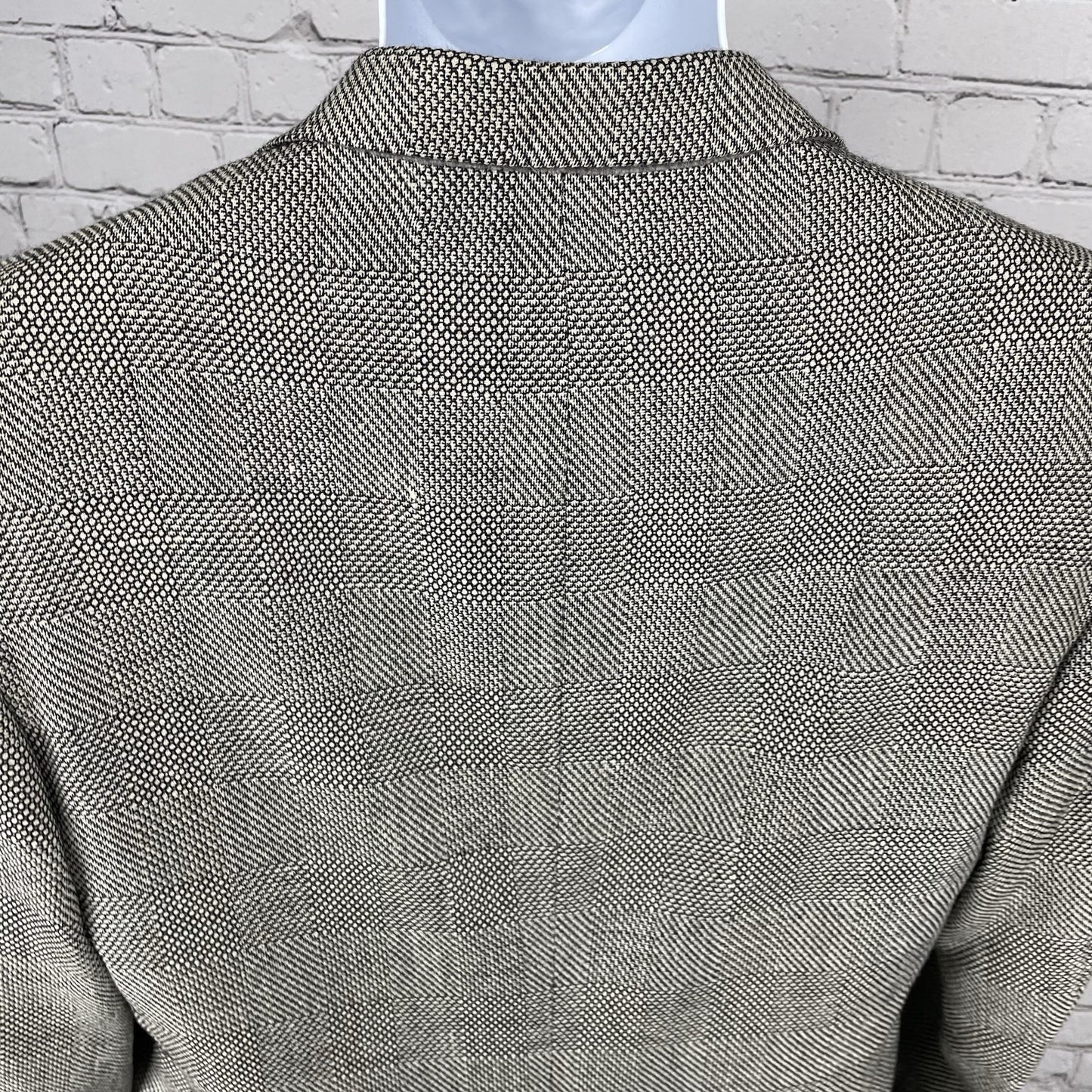 Louis Roth Ivory & Black Check Knit 2 Button Blazer Sport Coat USA Made Size 38R