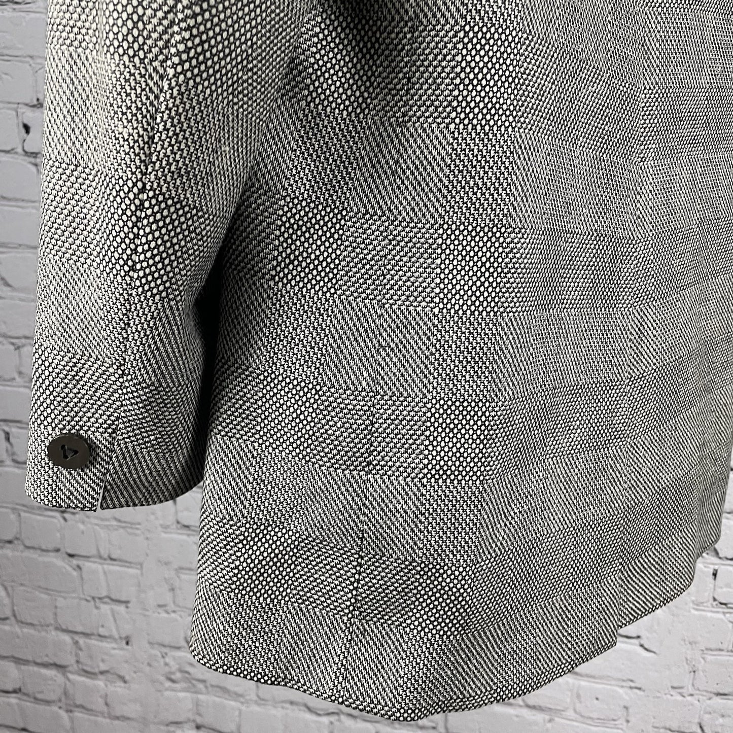 Louis Roth Ivory & Black Check Knit 2 Button Blazer Sport Coat USA Made Size 38R