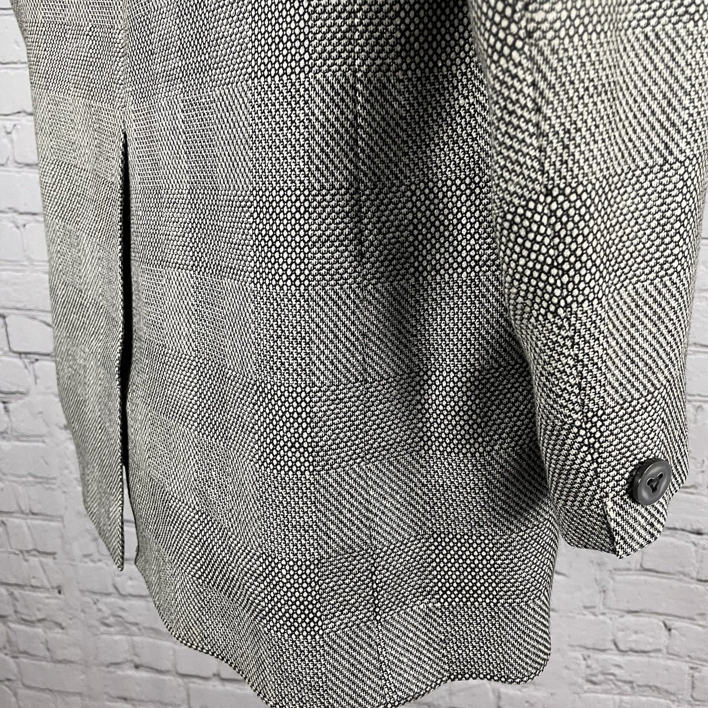 Louis Roth Ivory & Black Check Knit 2 Button Blazer Sport Coat USA Made Size 38R