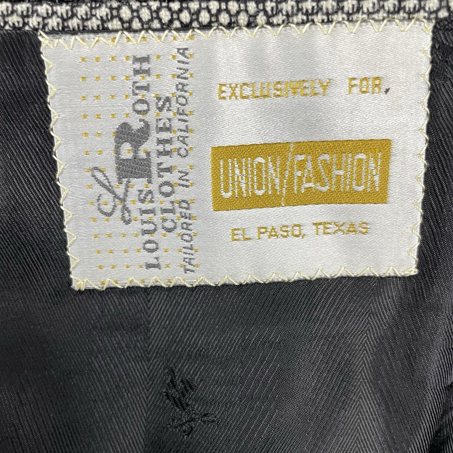 Louis Roth Ivory & Black Check Knit 2 Button Blazer Sport Coat USA Made Size 38R