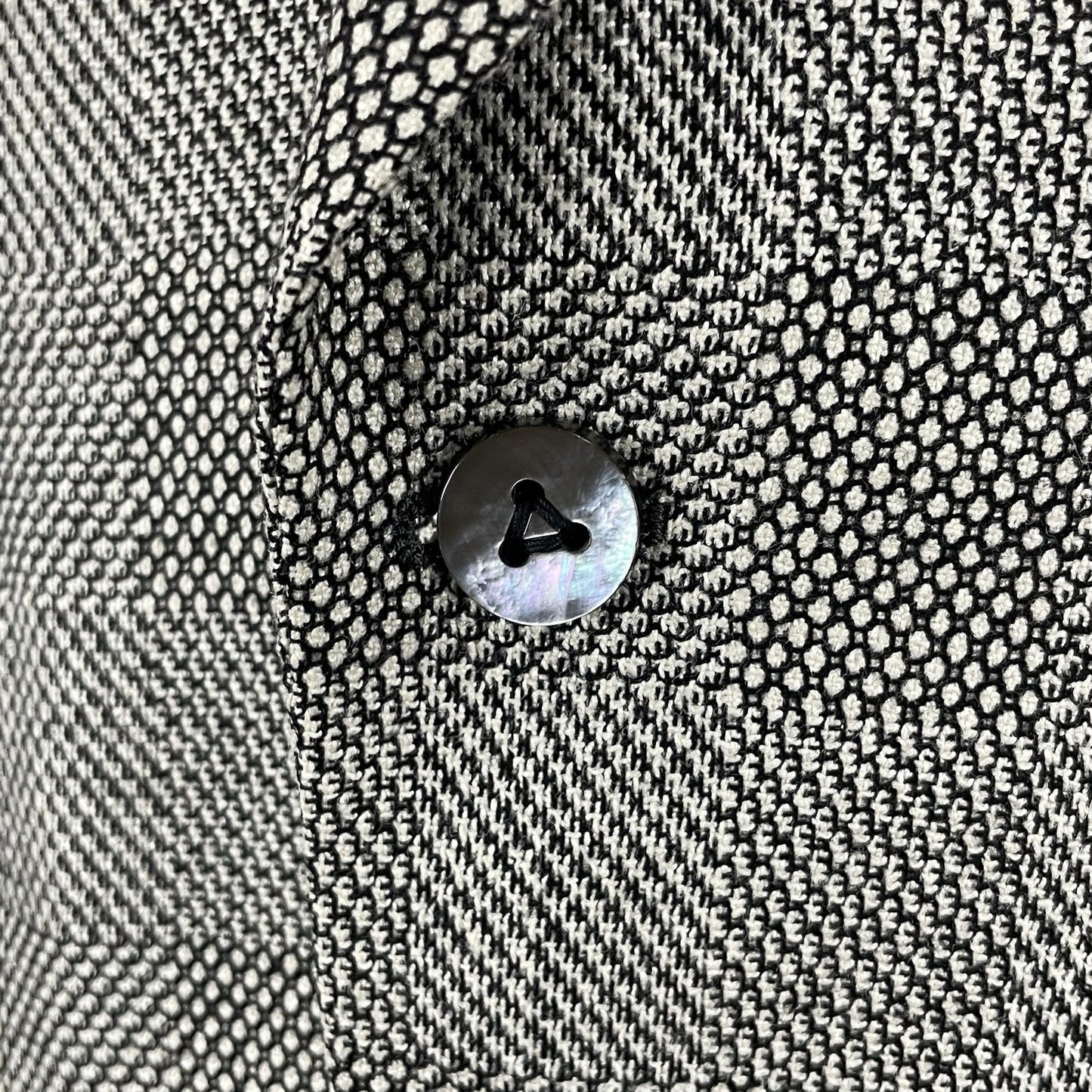 Louis Roth Ivory & Black Check Knit 2 Button Blazer Sport Coat USA Made Size 38R