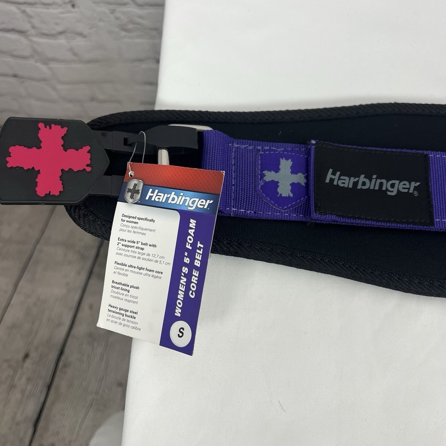 NWT Harbinger Purple Black Womens 5” Foam Padded Core Support Belt Lifting Small
