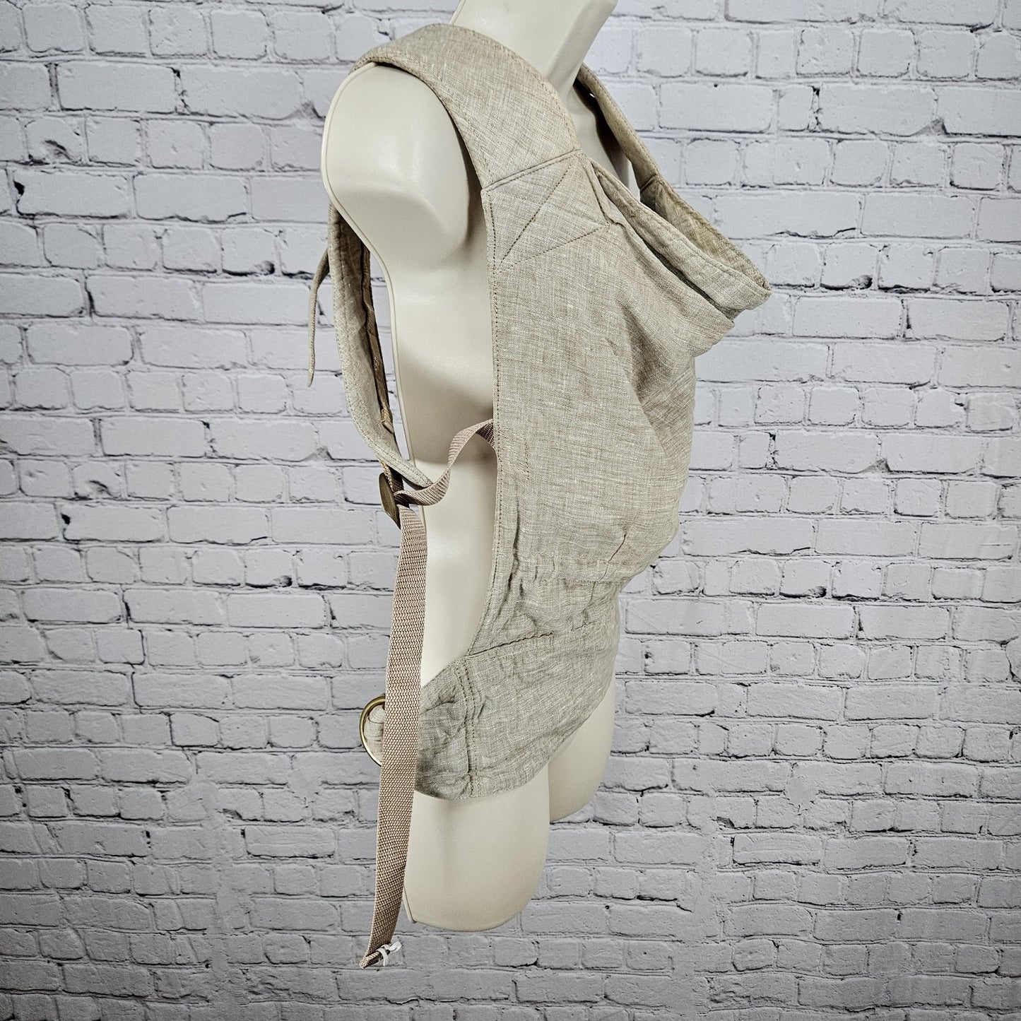 Sakura Bloom Beige 100% Linen Scout Chambray Baby Infant Carrier USA 7-45lbs