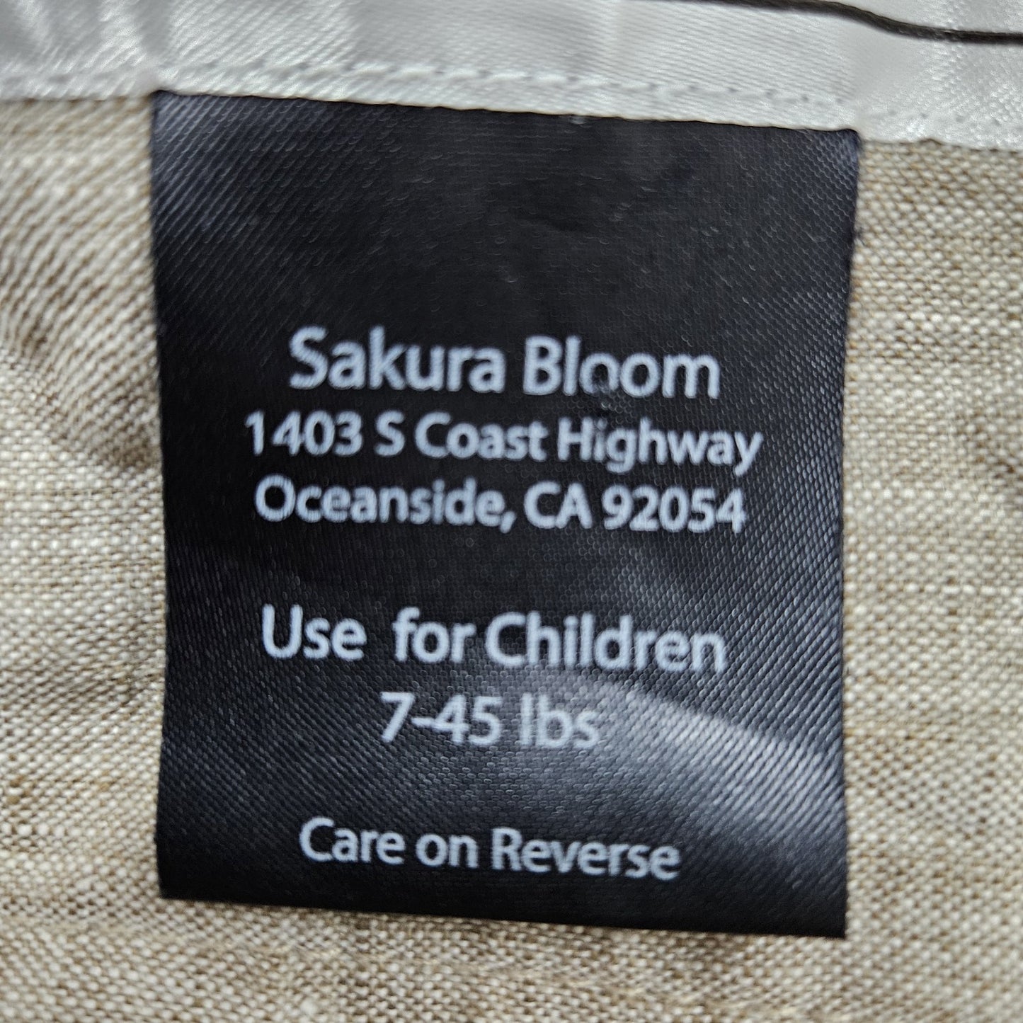 Sakura Bloom Beige 100% Linen Scout Chambray Baby Infant Carrier USA 7-45lbs
