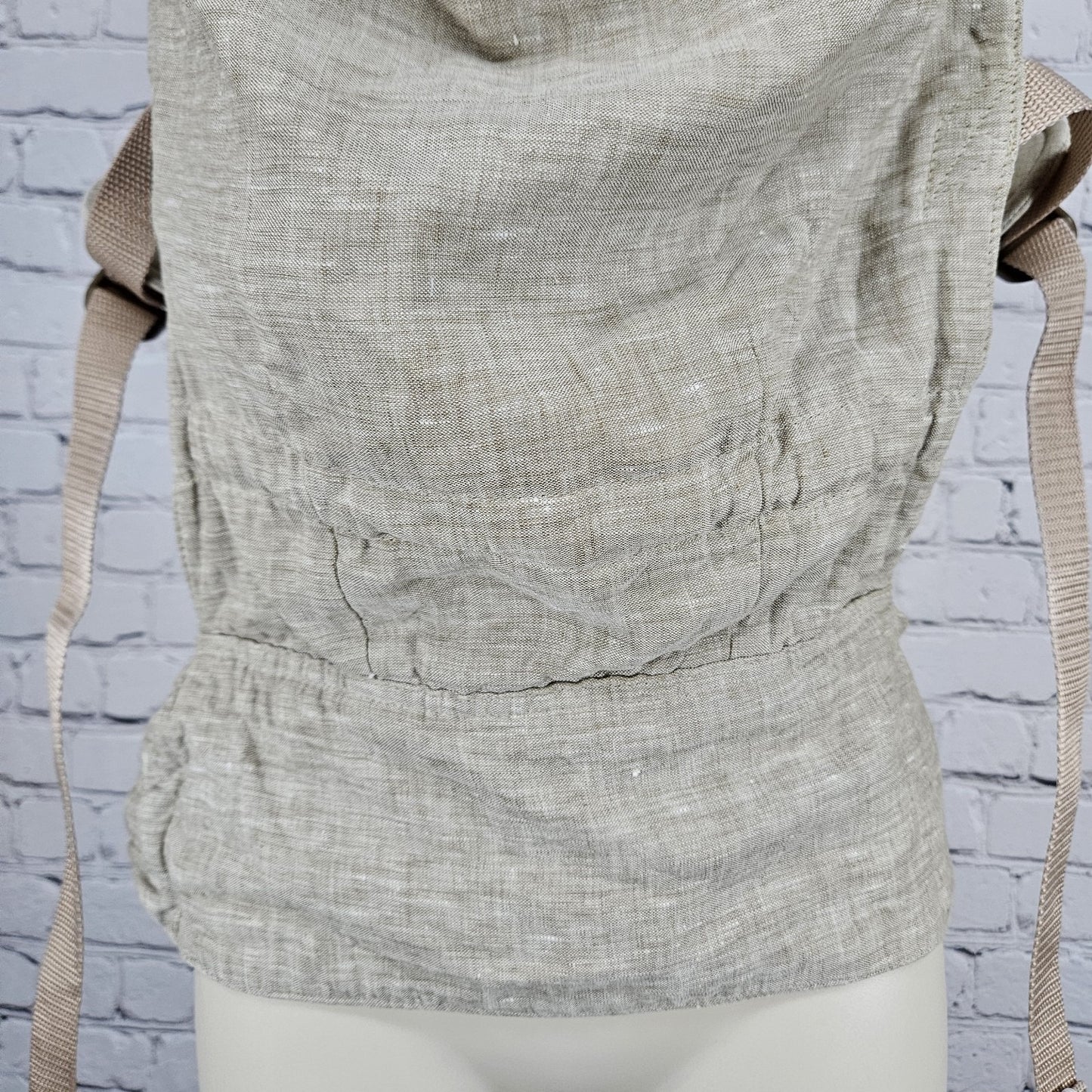 Sakura Bloom Beige 100% Linen Scout Chambray Baby Infant Carrier USA 7-45lbs