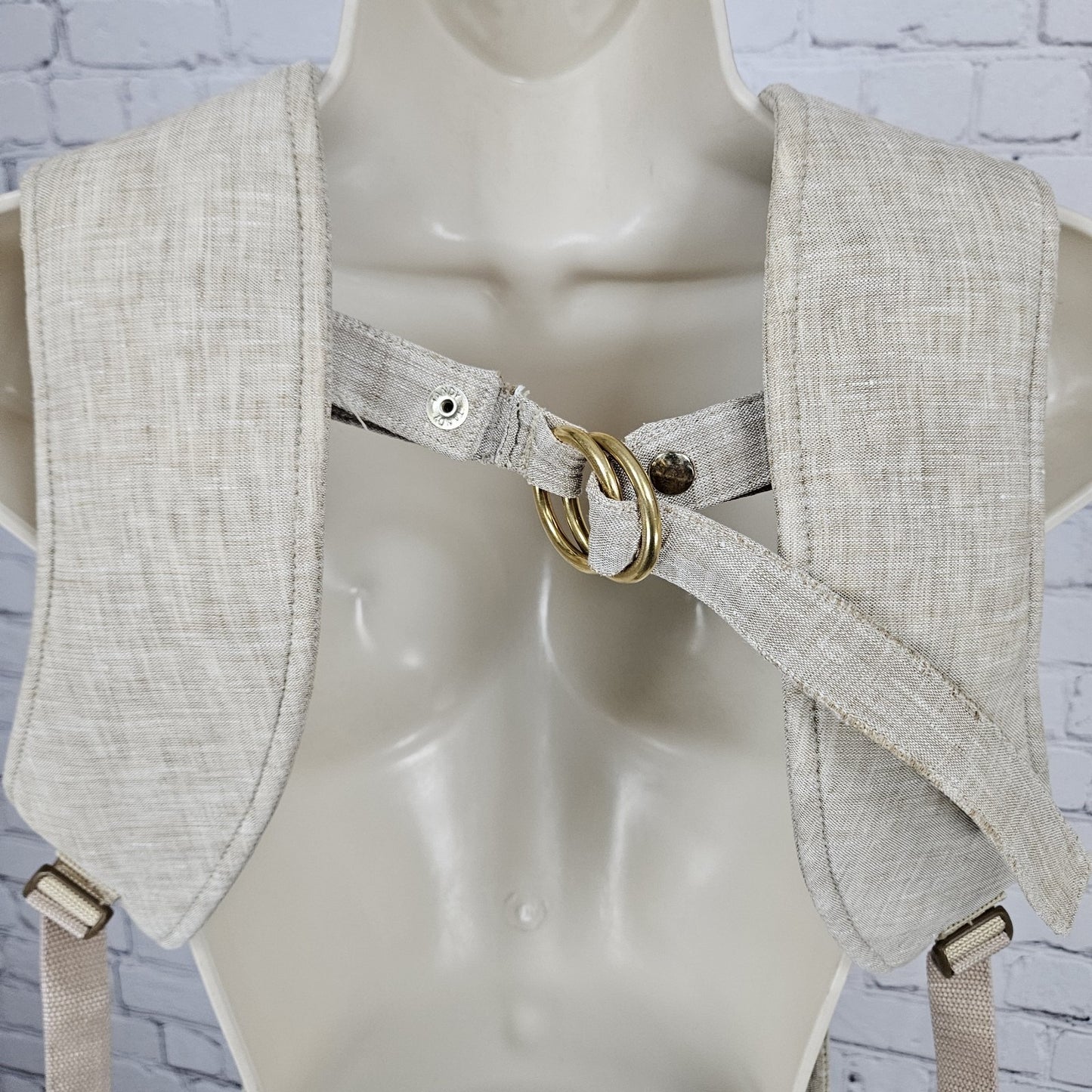 Sakura Bloom Beige 100% Linen Scout Chambray Baby Infant Carrier USA 7-45lbs