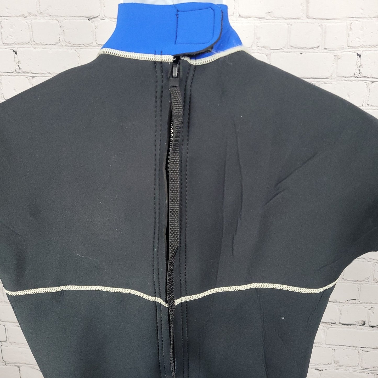 O'Rageous Black Blue Short Sleeve Shorty Springsuit Wetsuit Dive Surf Large L
