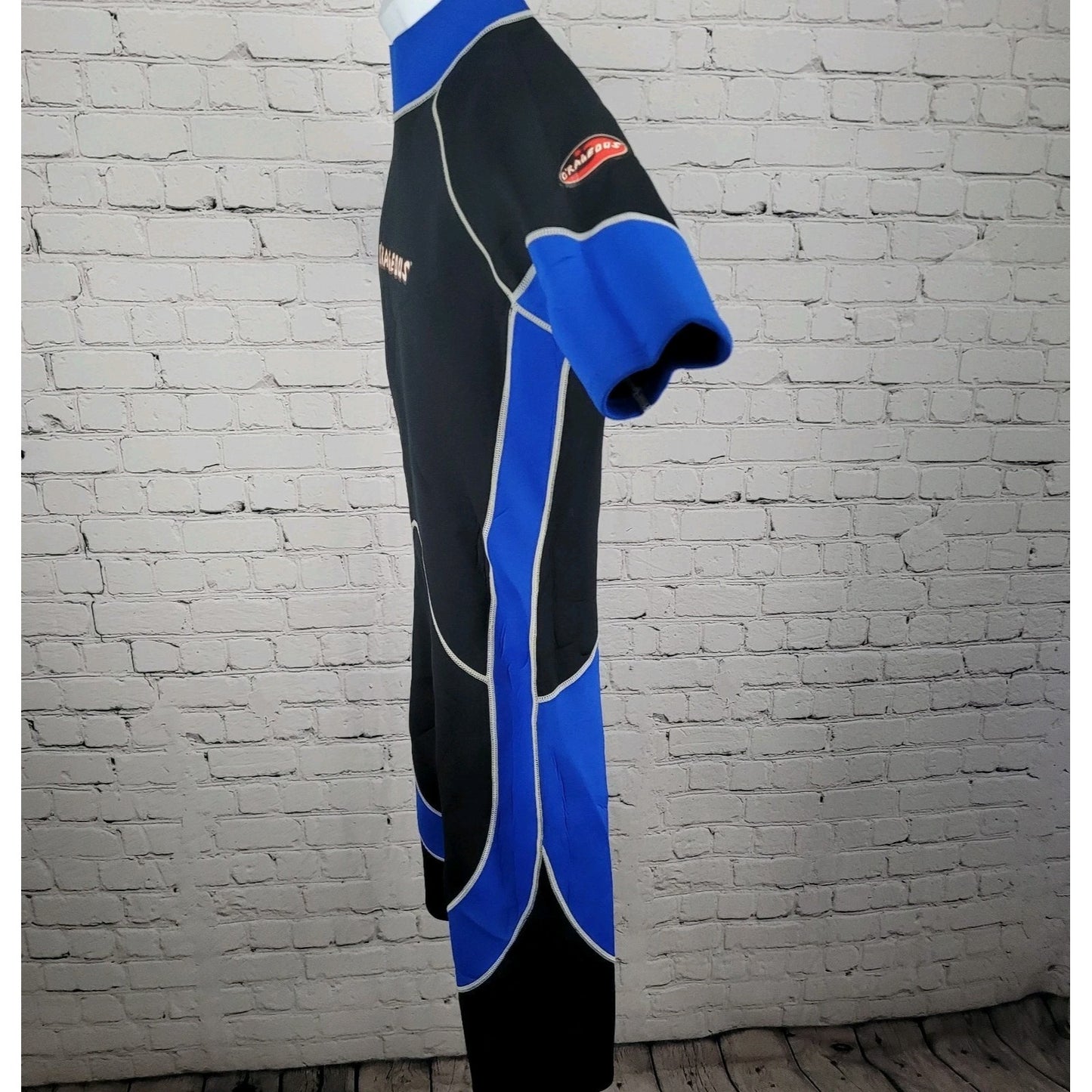O'Rageous Black Blue Short Sleeve Shorty Springsuit Wetsuit Dive Surf Large L