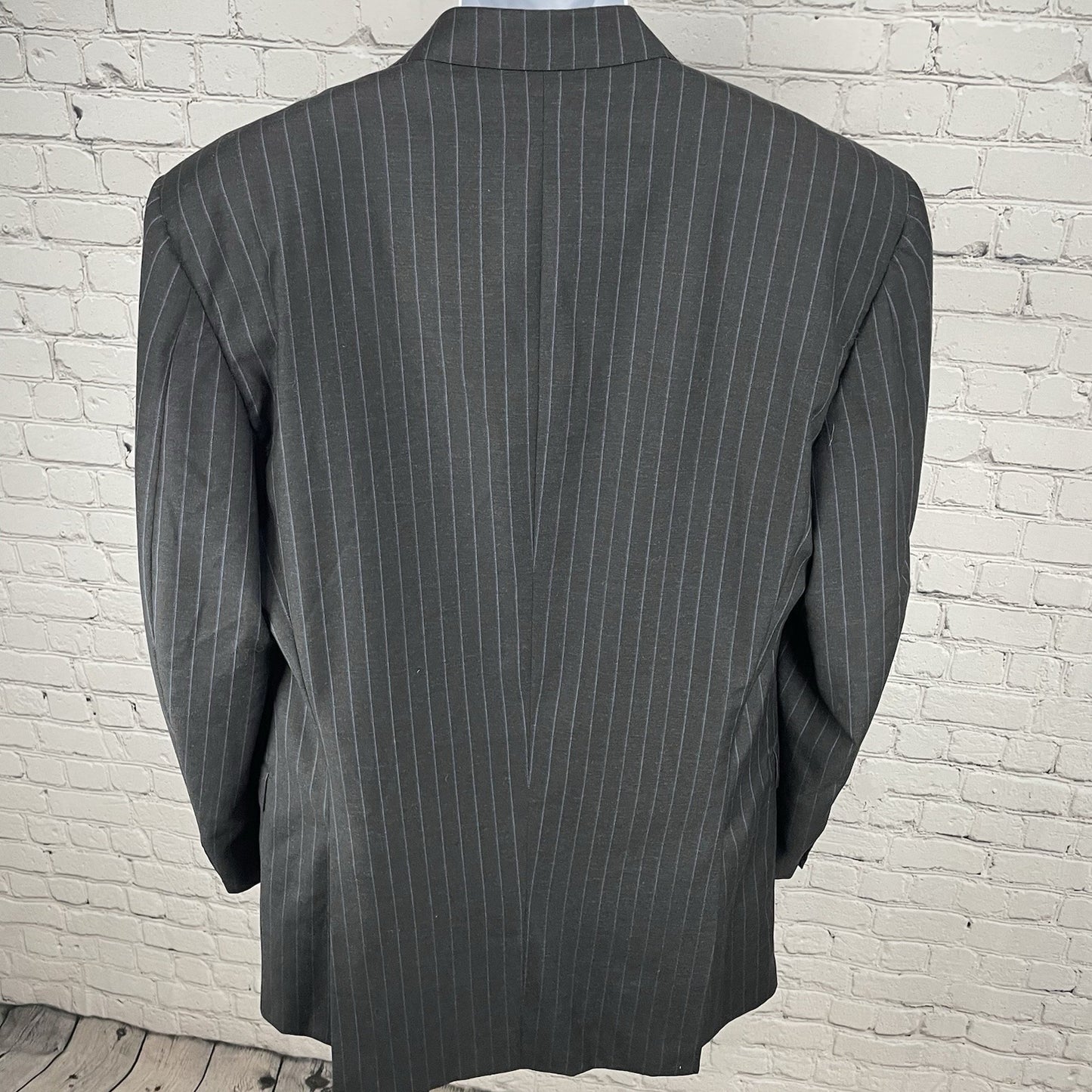 Hickey Freeman Black Pinstripe Super 130’s Blazer Sport Coat USA Made Size 42L