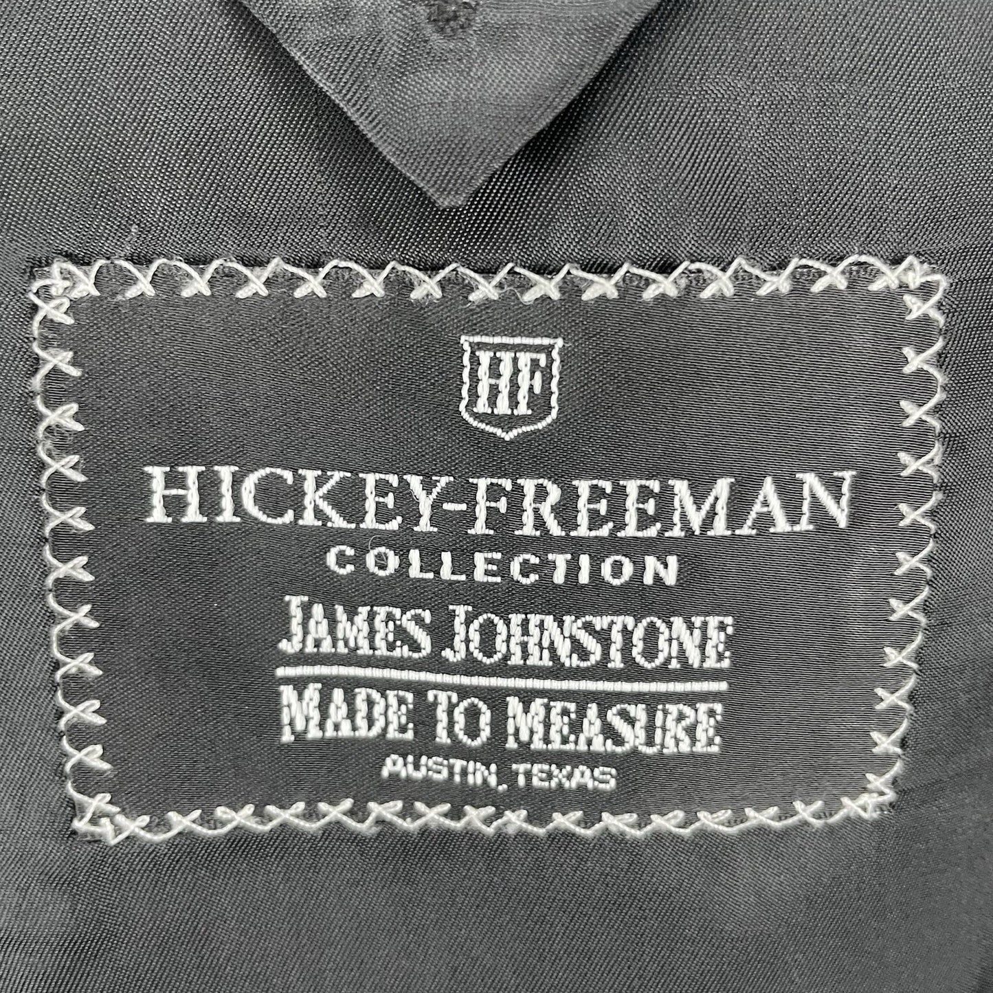 Hickey Freeman Black Pinstripe Super 130’s Blazer Sport Coat USA Made Size 42L