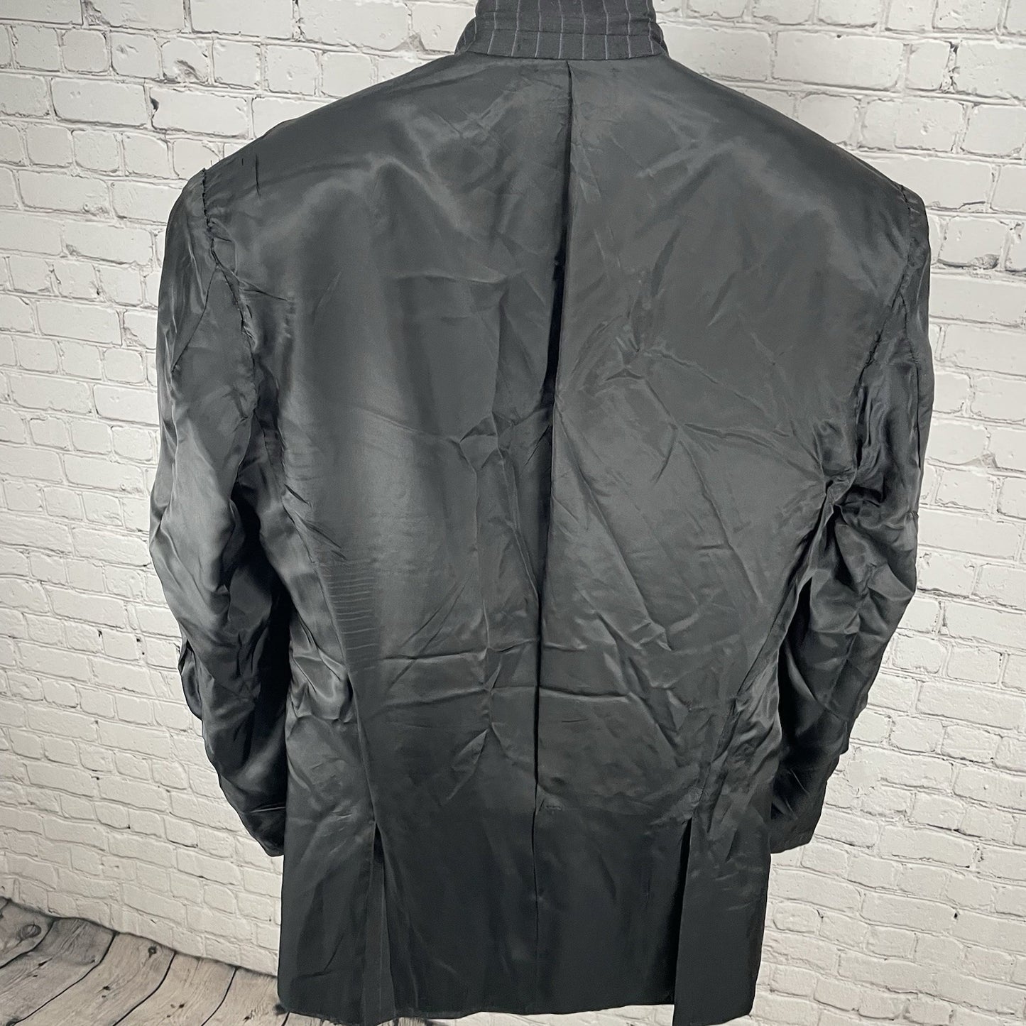 Hickey Freeman Black Pinstripe Super 130’s Blazer Sport Coat USA Made Size 42L
