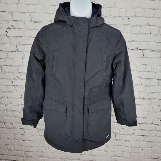 Lands' End Navy Waterproof Windproof Hooded Fleece Lined Full Zip Jacket XL/16