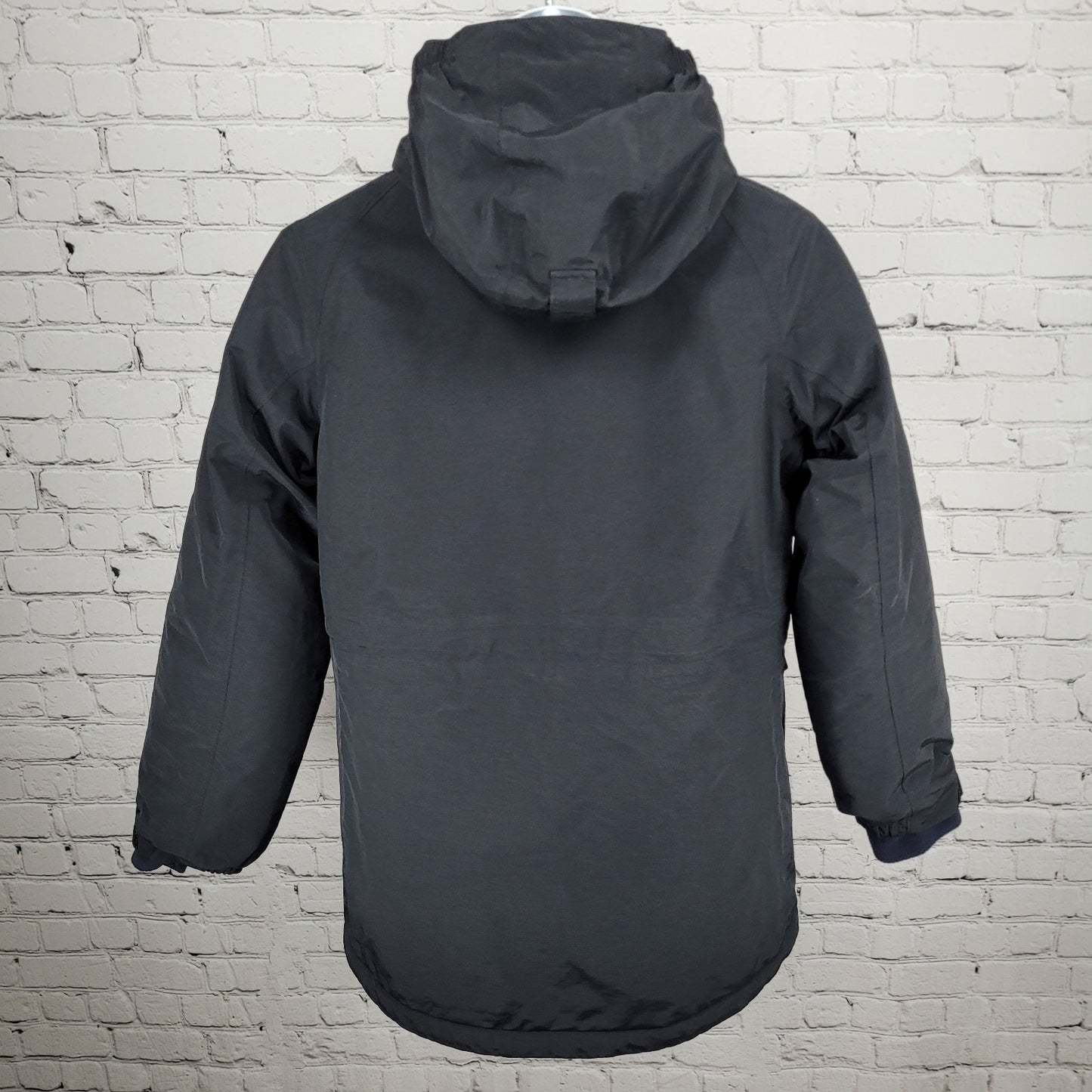 Lands' End Navy Waterproof Windproof Hooded Fleece Lined Full Zip Jacket XL/16