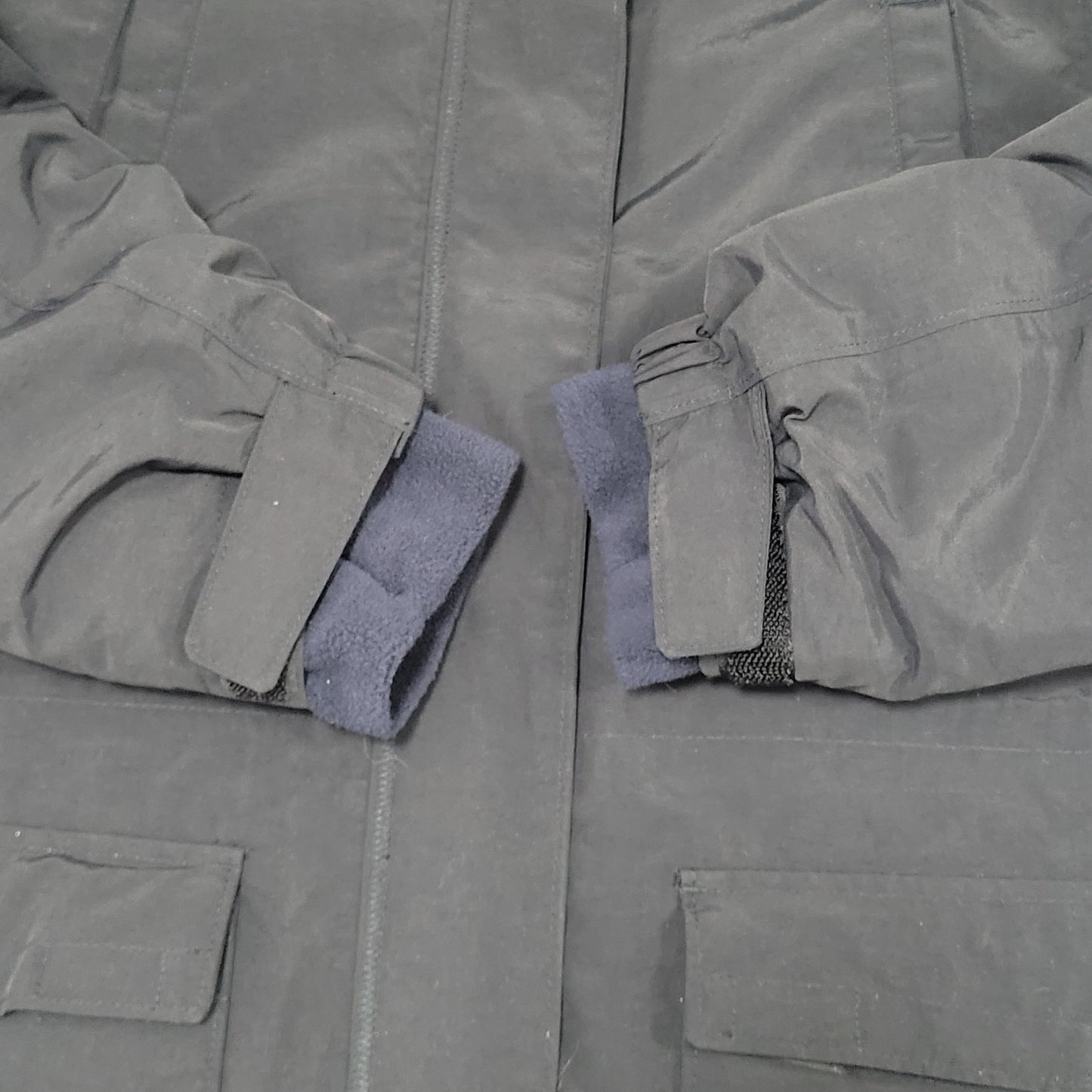 Lands' End Navy Waterproof Windproof Hooded Fleece Lined Full Zip Jacket XL/16