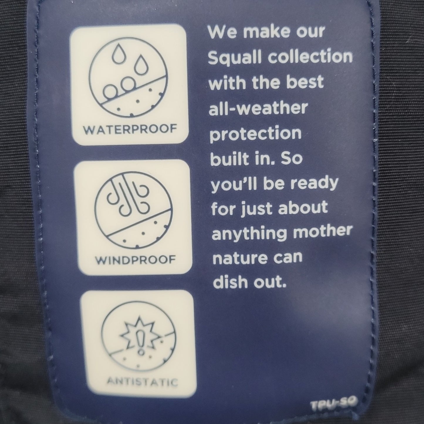 Lands' End Navy Waterproof Windproof Hooded Fleece Lined Full Zip Jacket XL/16