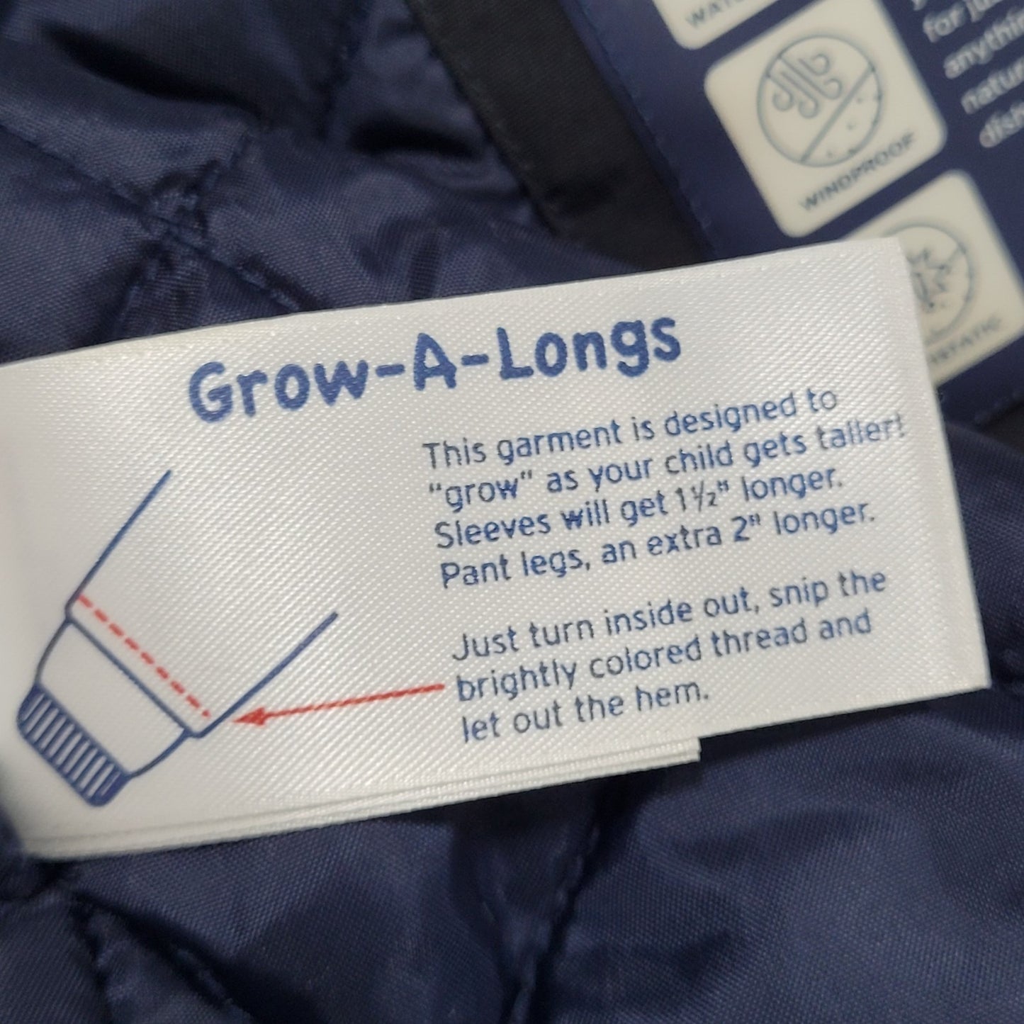 Lands' End Navy Waterproof Windproof Hooded Fleece Lined Full Zip Jacket XL/16