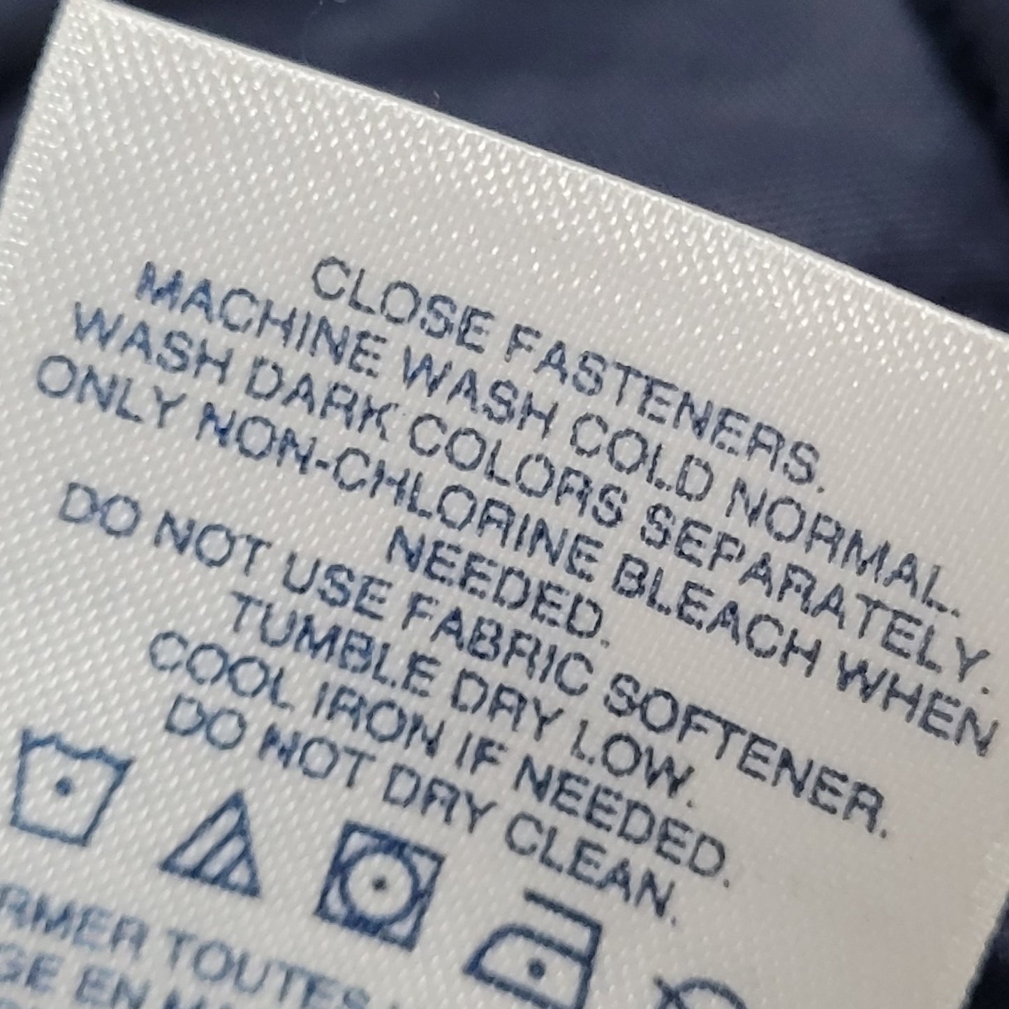 Lands' End Navy Waterproof Windproof Hooded Fleece Lined Full Zip Jacket XL/16