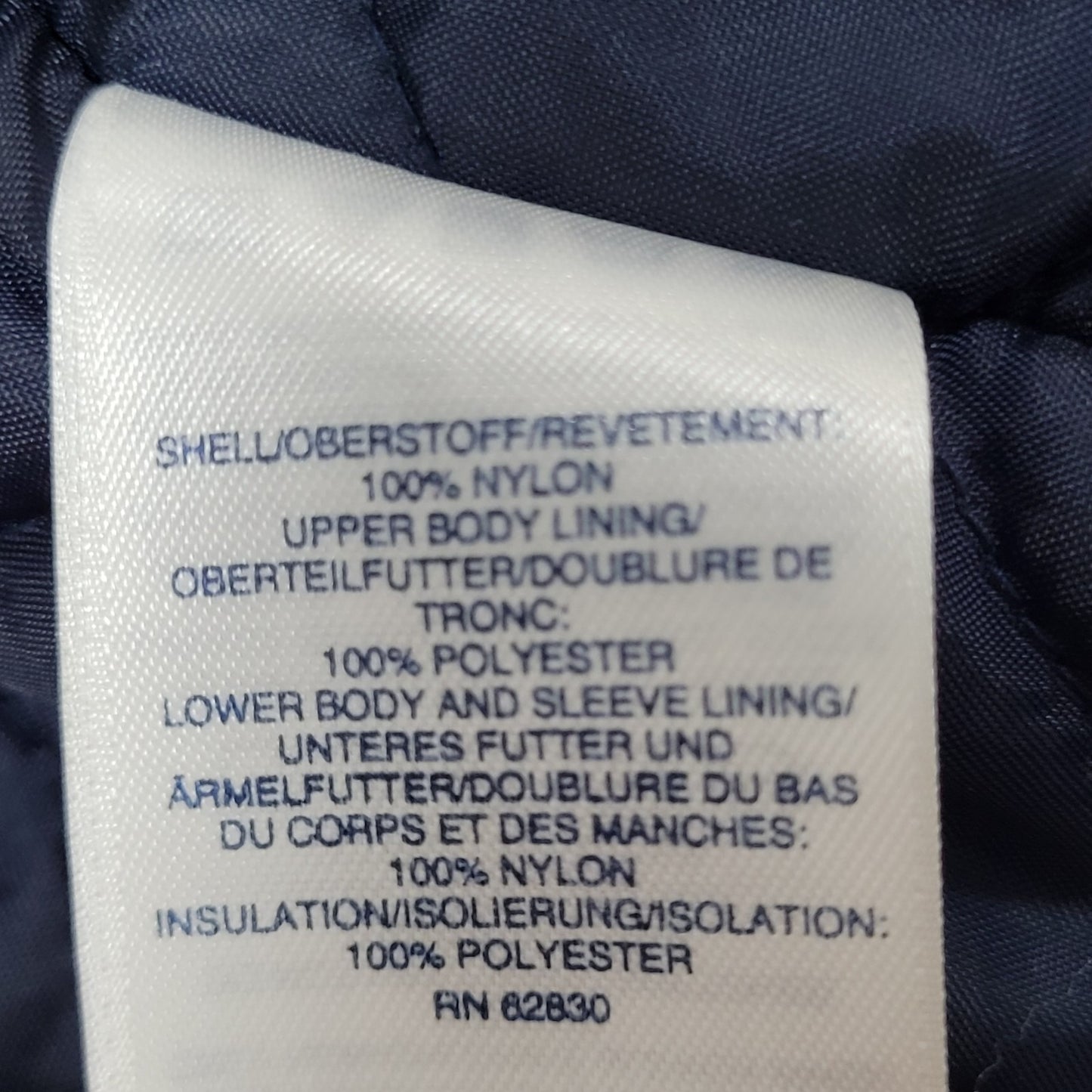 Lands' End Navy Waterproof Windproof Hooded Fleece Lined Full Zip Jacket XL/16