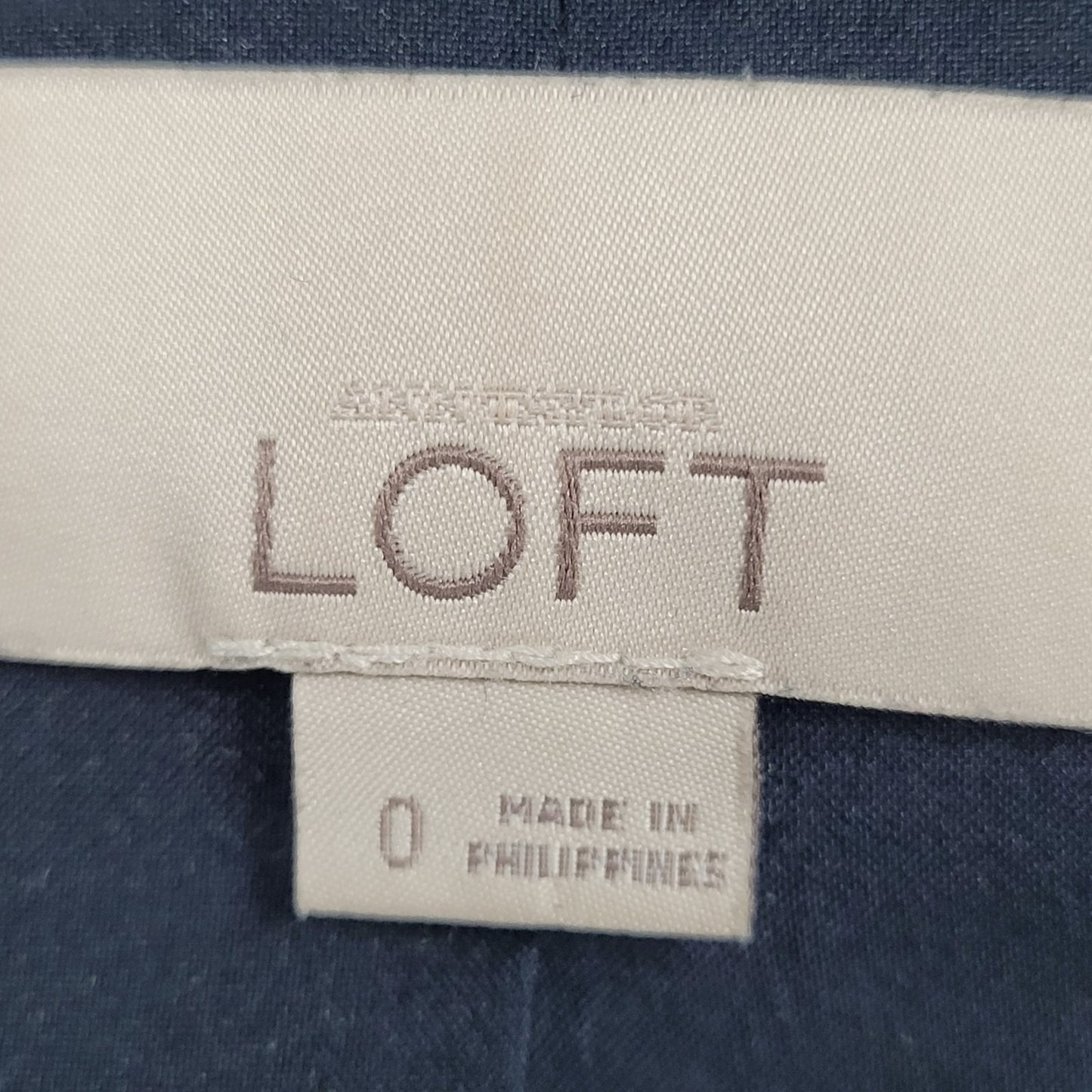 Ann Taylor Loft Navy Pinstriped 1 Button Vented Stretch Blazer Jacket Size 0