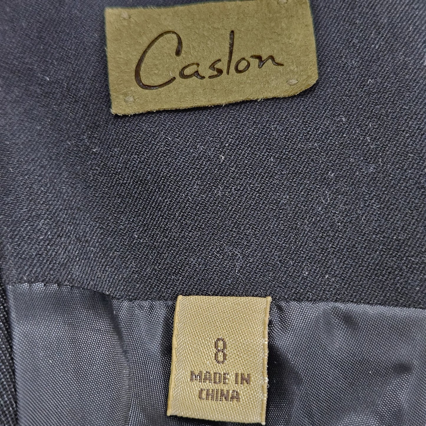 Caslon Black Sleeveless Lined Back Zip Stretch Side Slits Midi Sheath Dress 8