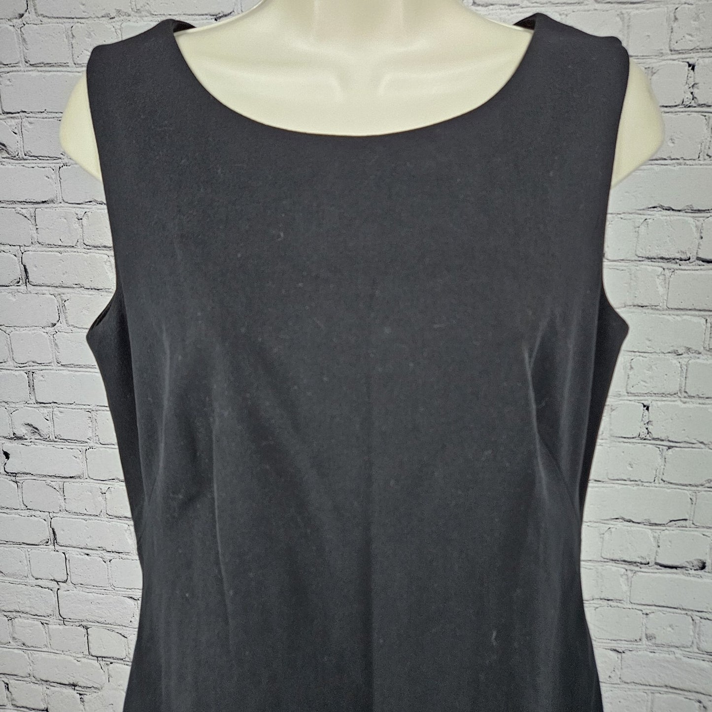 Caslon Black Sleeveless Lined Back Zip Stretch Side Slits Midi Sheath Dress 8