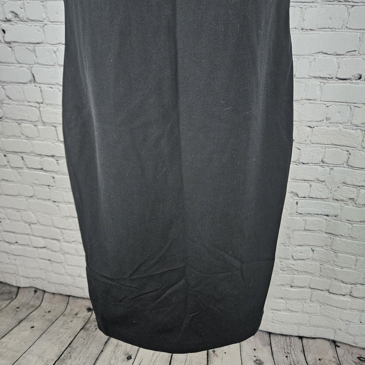 Caslon Black Sleeveless Lined Back Zip Stretch Side Slits Midi Sheath Dress 8