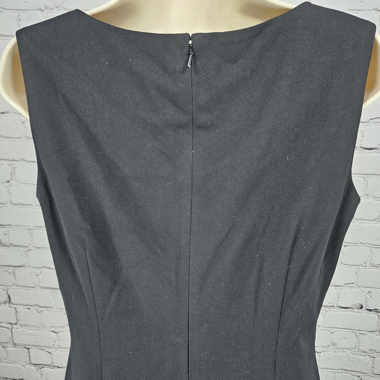 Caslon Black Sleeveless Lined Back Zip Stretch Side Slits Midi Sheath Dress 8