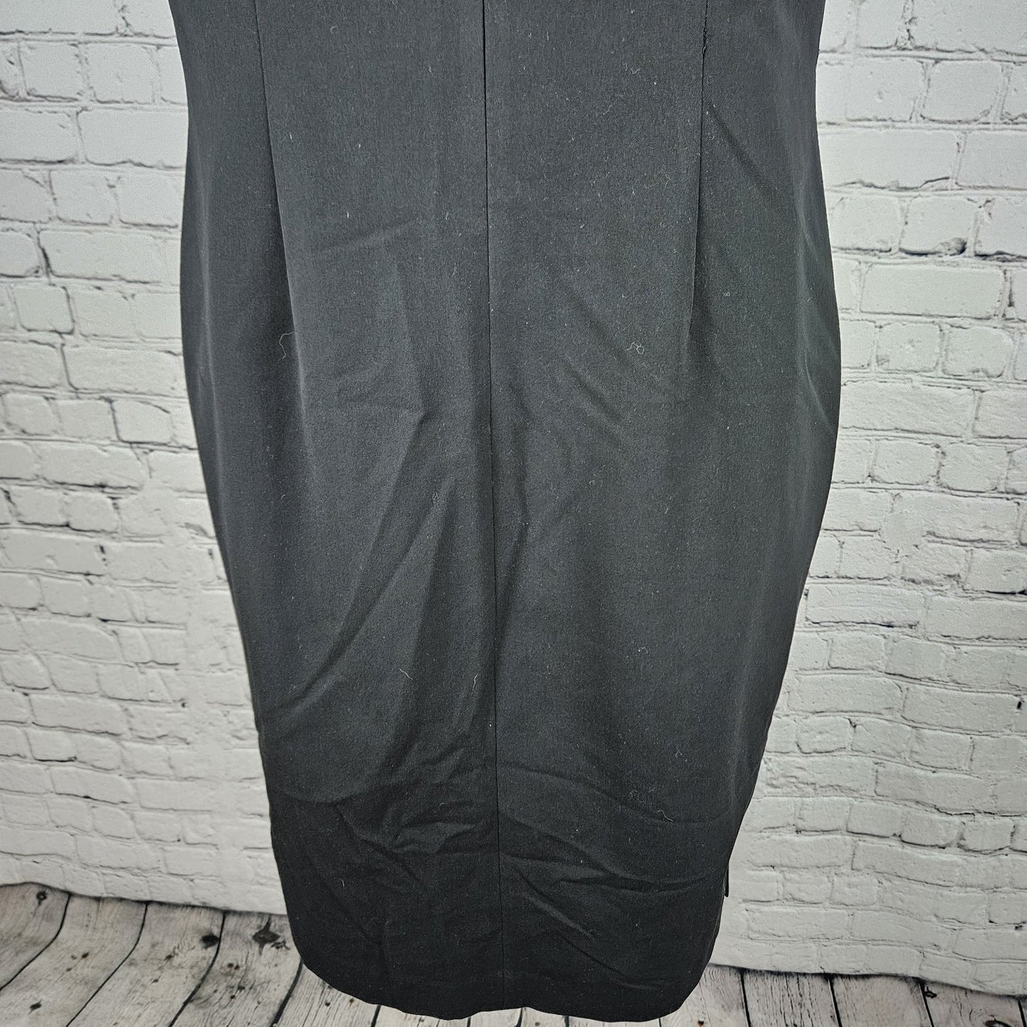 Caslon Black Sleeveless Lined Back Zip Stretch Side Slits Midi Sheath Dress 8