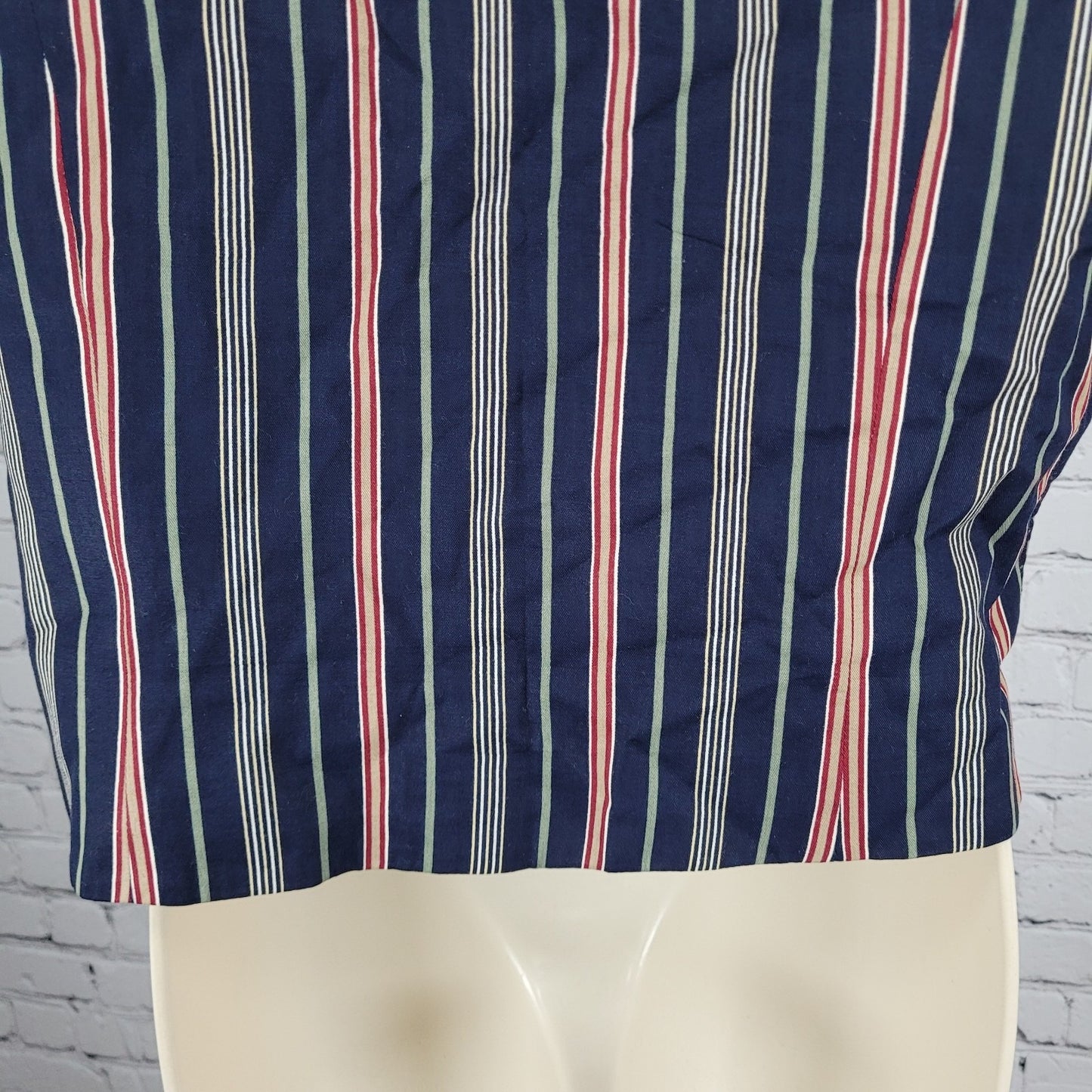 VTG Talbots Navy Geometric Lightweight Buttoned Lined Vest Size Medium M