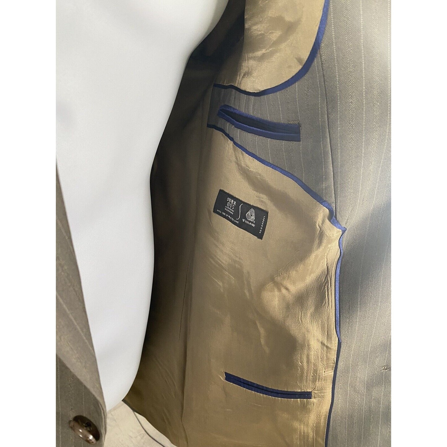 Alexandre London Savile Row Gray Super 80’s Wool 2 Button Blazer Jacket 40L