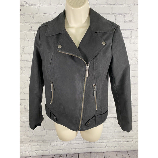 Free Press Clothing Black Full Zip Long Sleeve Biker Jacket Black Womens XS