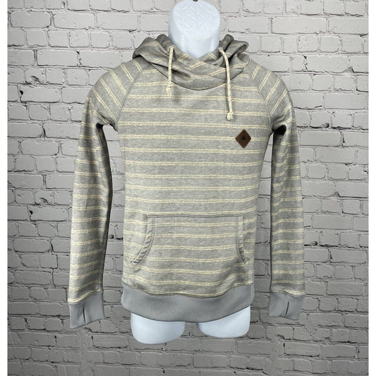 Burton Light Gray Striped WB Heron Pullover Hoodie Durable Goods Dryride Size XS