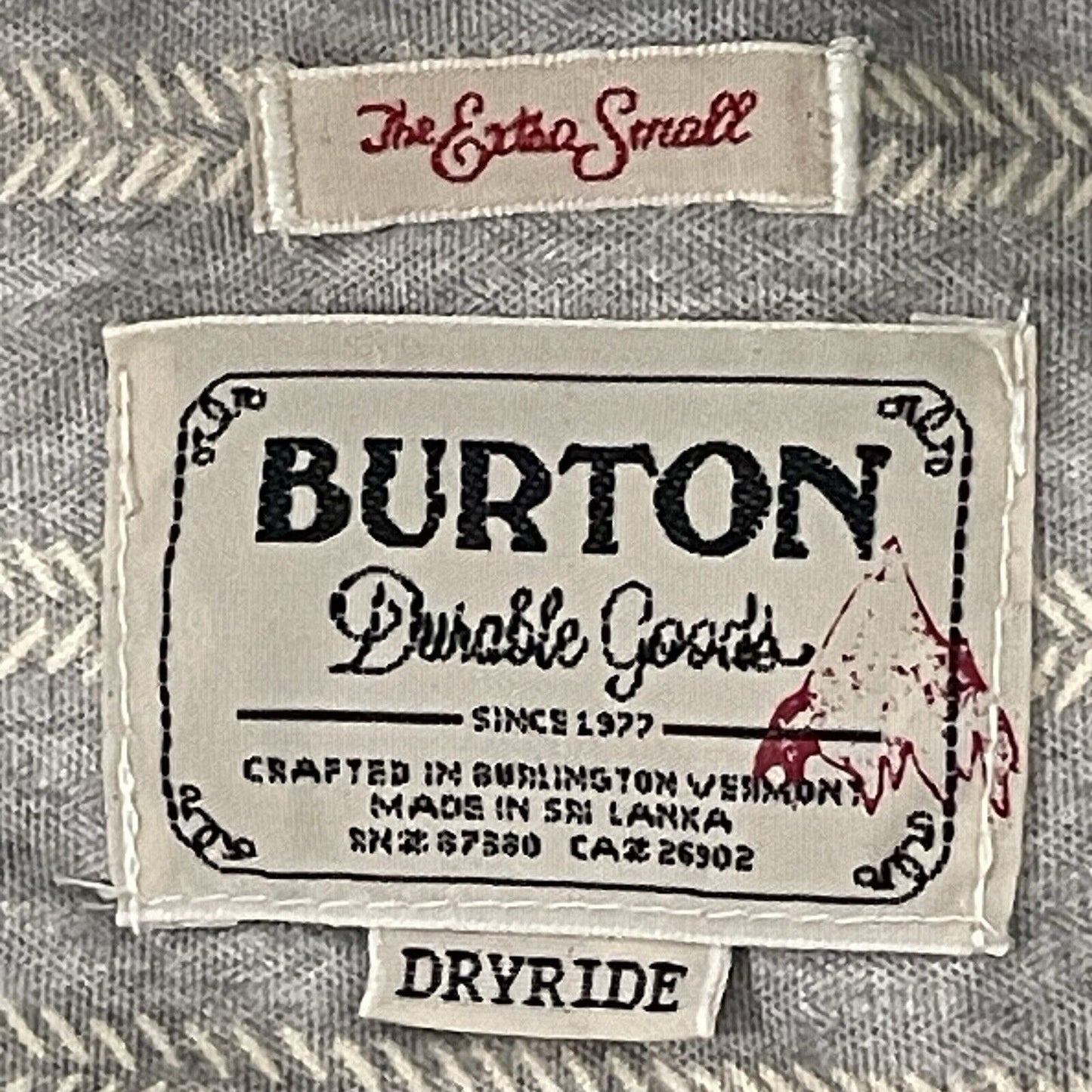 Burton Light Gray Striped WB Heron Pullover Hoodie Durable Goods Dryride Size XS