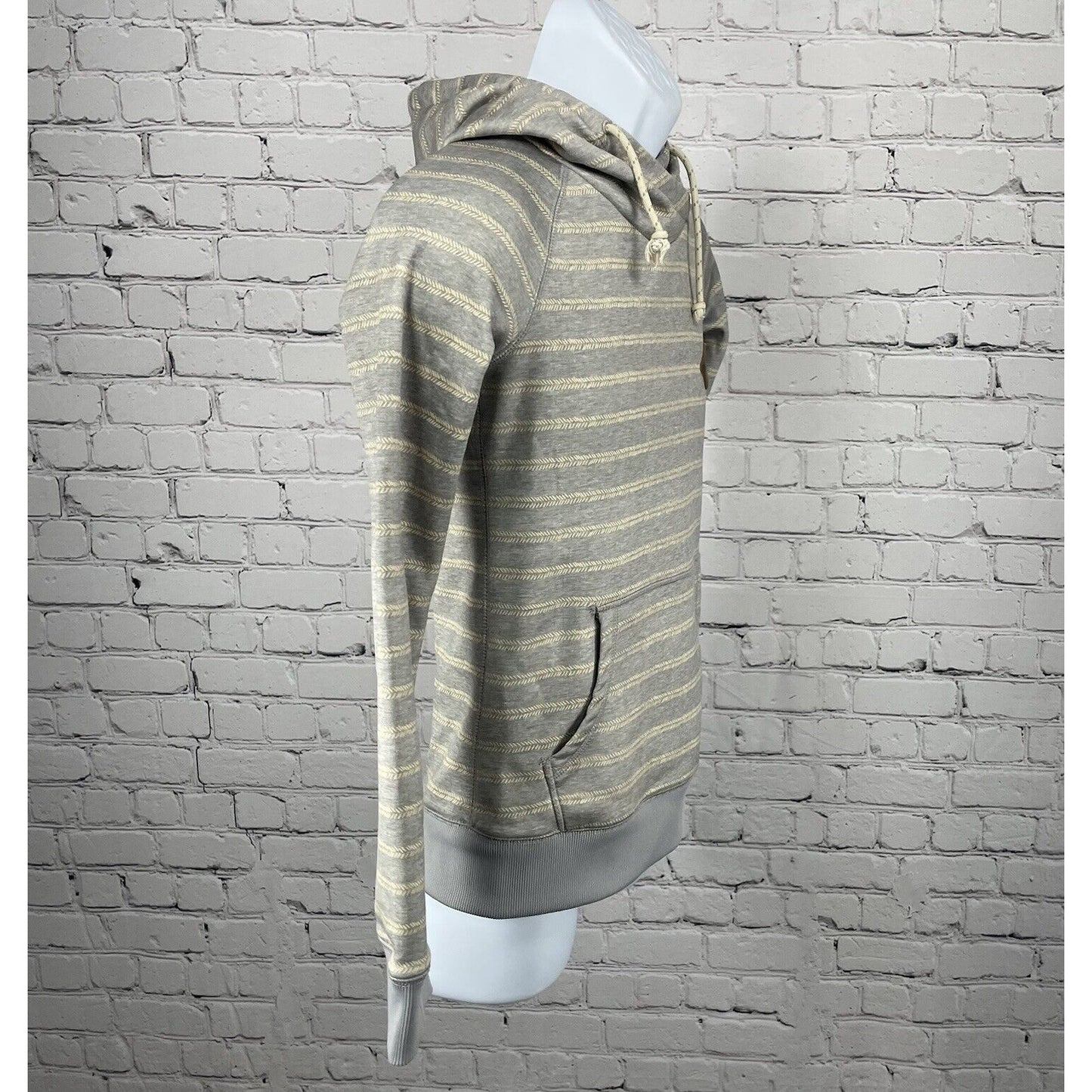Burton Light Gray Striped WB Heron Pullover Hoodie Durable Goods Dryride Size XS