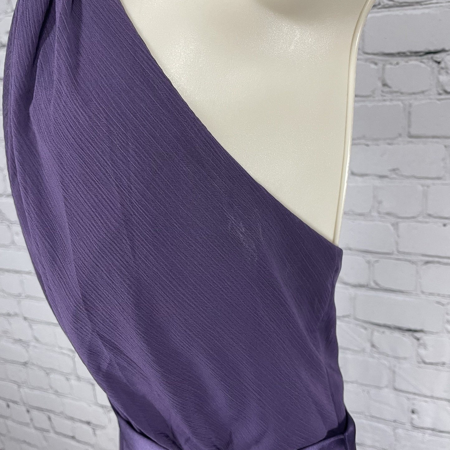 White By Vera Wang Purple Halter Padded Backless Prom Formal Maxi Dress Gown 12