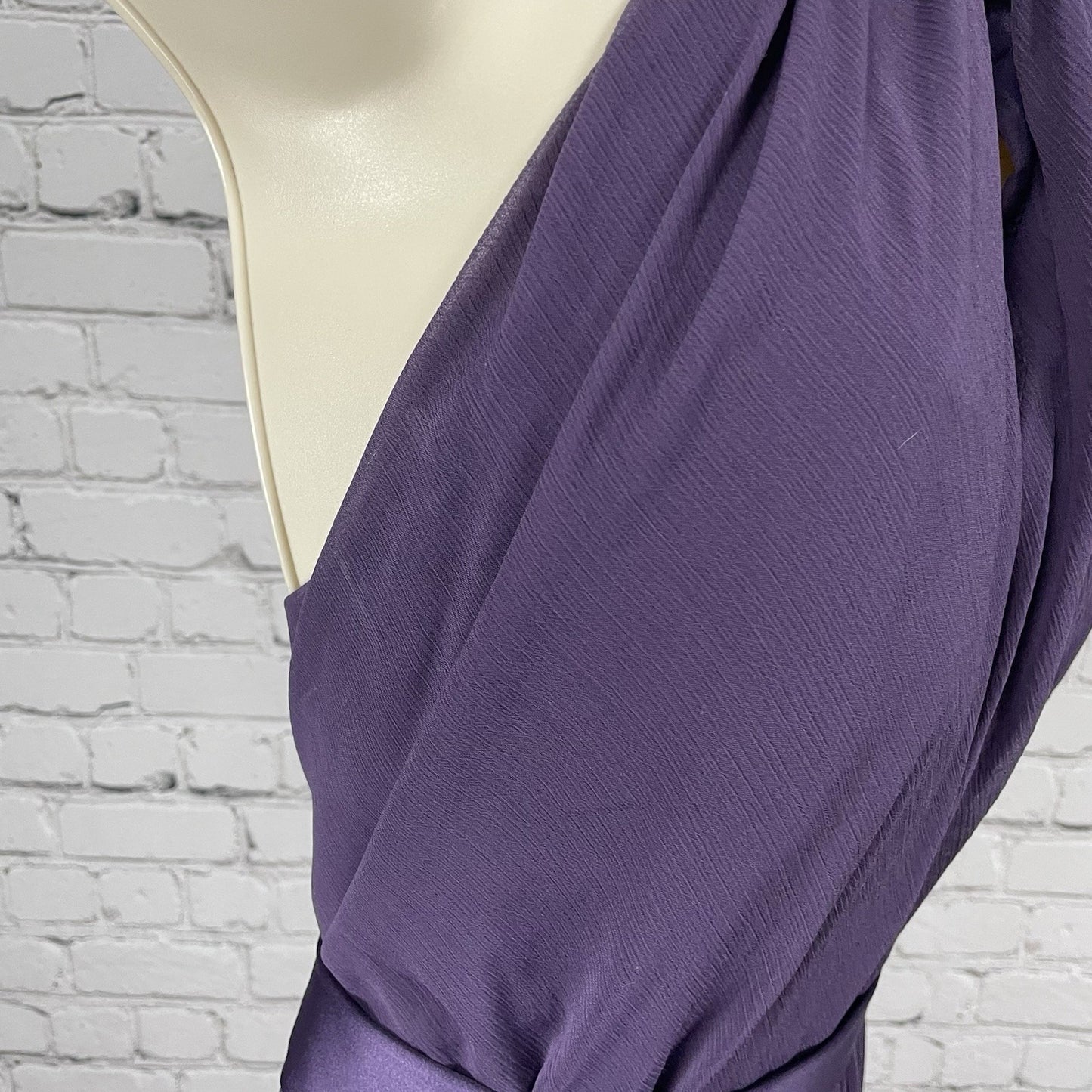 White By Vera Wang Purple Halter Padded Backless Prom Formal Maxi Dress Gown 12