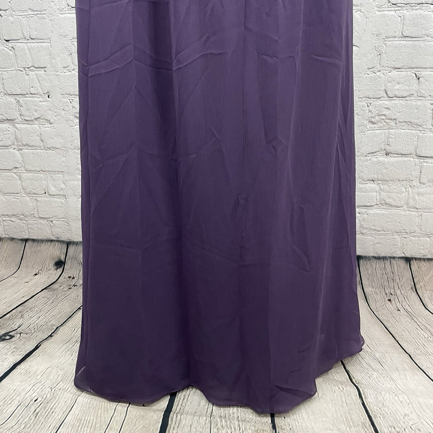 White By Vera Wang Purple Halter Padded Backless Prom Formal Maxi Dress Gown 12