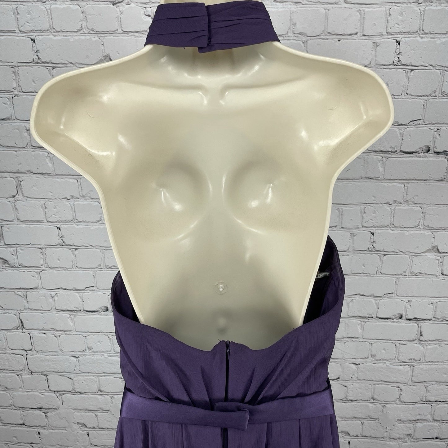 White By Vera Wang Purple Halter Padded Backless Prom Formal Maxi Dress Gown 12