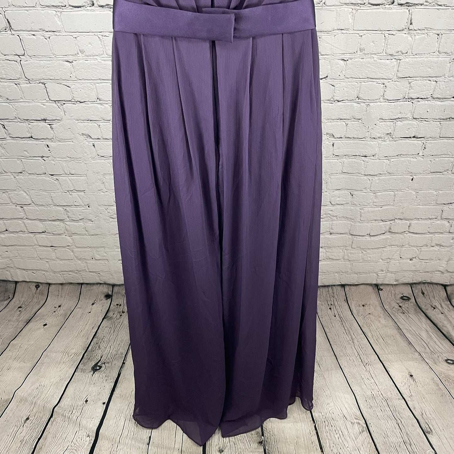 White By Vera Wang Purple Halter Padded Backless Prom Formal Maxi Dress Gown 12