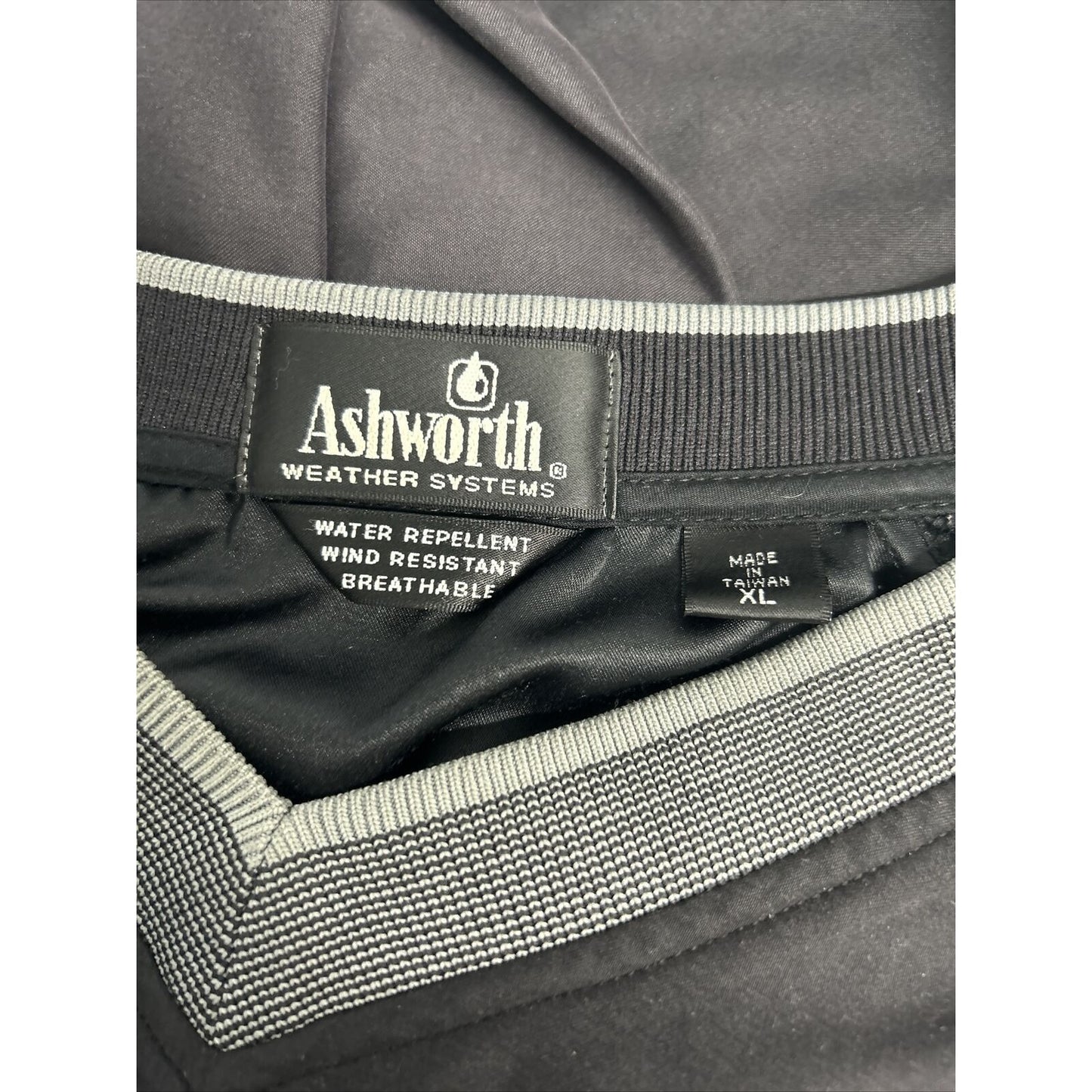 Ashworth Weather Systems Dark Gray Windbreaker Water Repellent Jacket Men’s XL