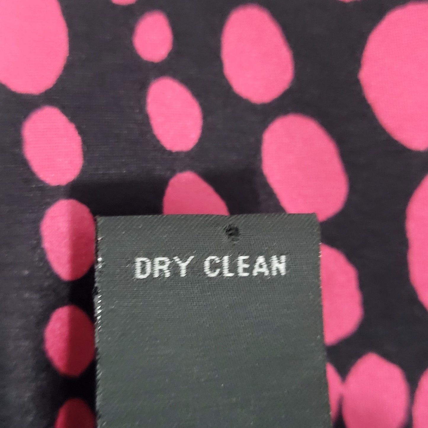 INC Black Pink 100% Silk Dots Sleeveless High Neck Tie Lined Top Blouse 14
