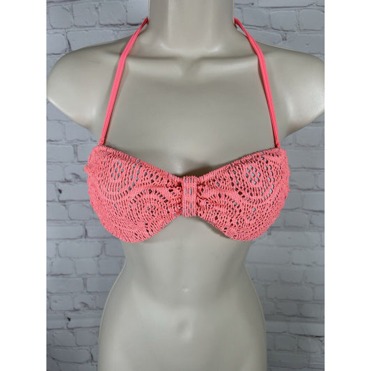 Pink Victoria’s Secret Pink Removable Halter Strap Bandeau Bathing Suit Top S